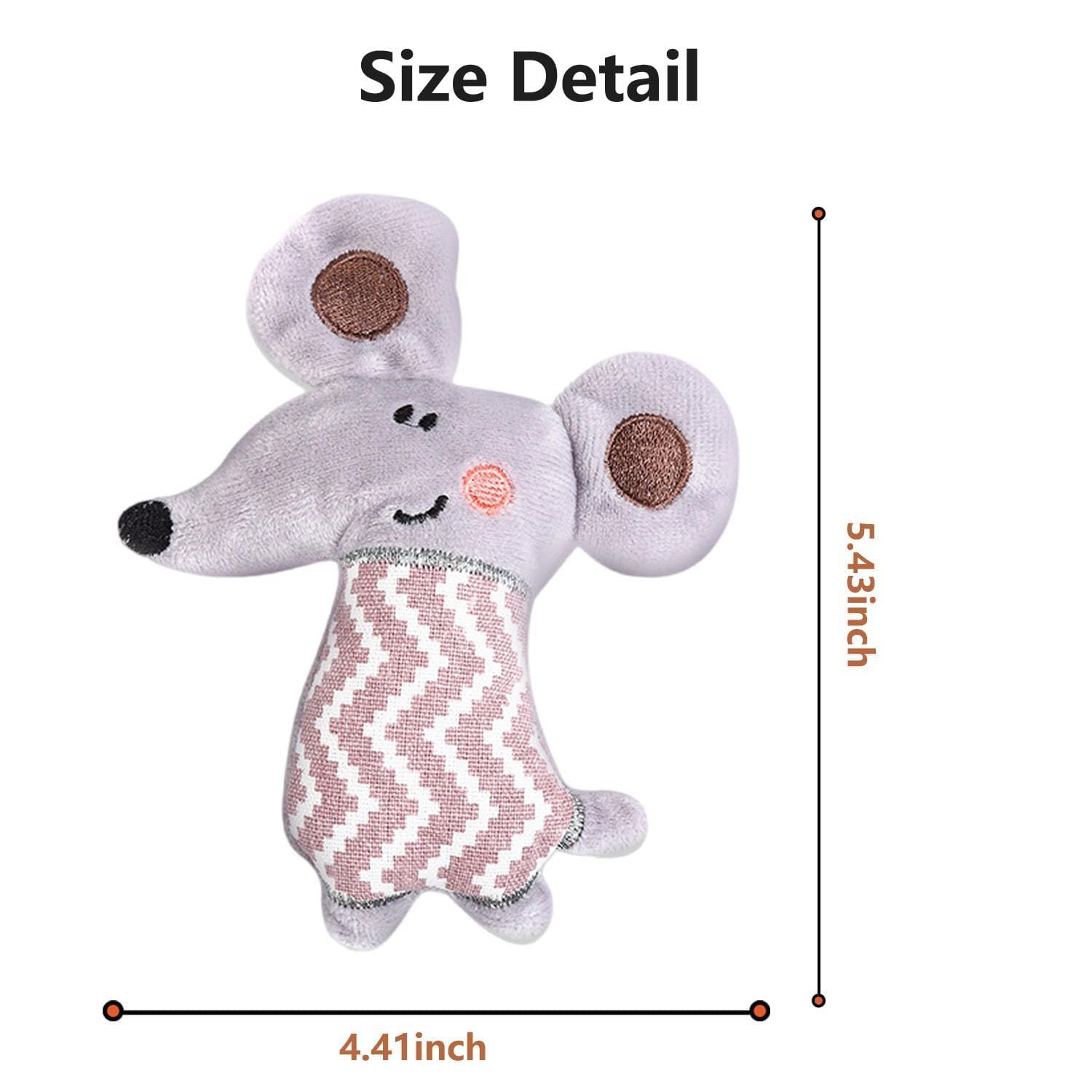 Pubialo 3pcs Cat Mouse Toys for Indoor Cats, Soft and Durable Mouse Cat Toys, Interactive Cat Kicker Toys for Indoor Cats, Promotes Kitten Exercise, (Mouse)