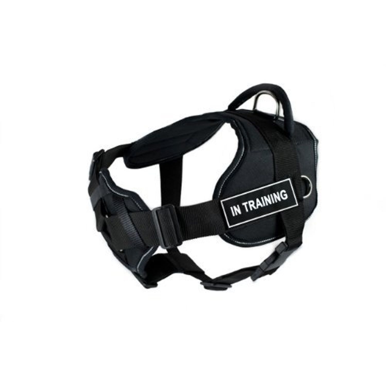 Dean & Tyler Black with Reflective Trim Fun Dog Harness with Padded Chest Piece, In Training, Small, Fits Girth Size 22-Inch to 27-Inch