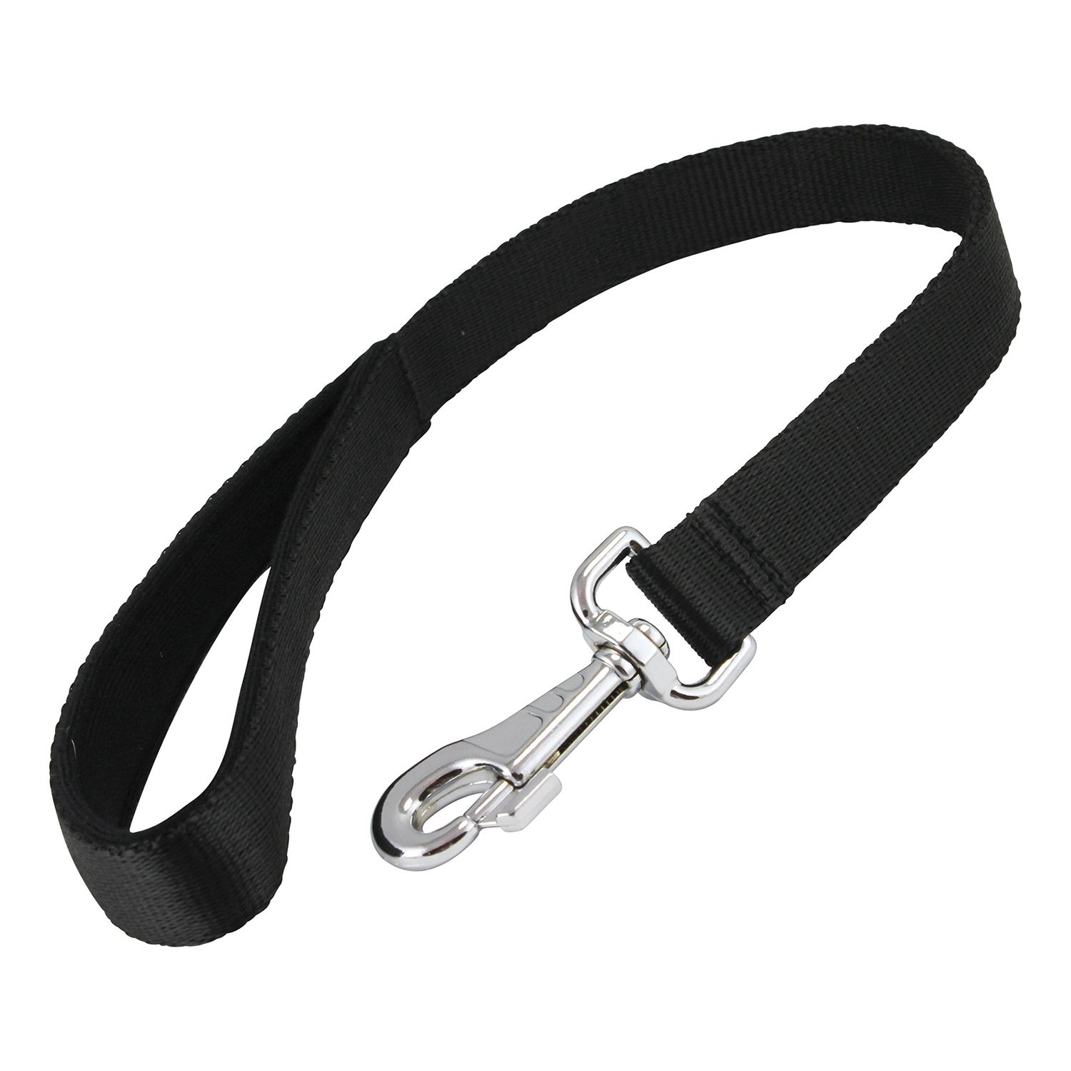 Short Dog Leash Padded Handle 1" Wide Nylon Traffic Lead 18" Long Black Large