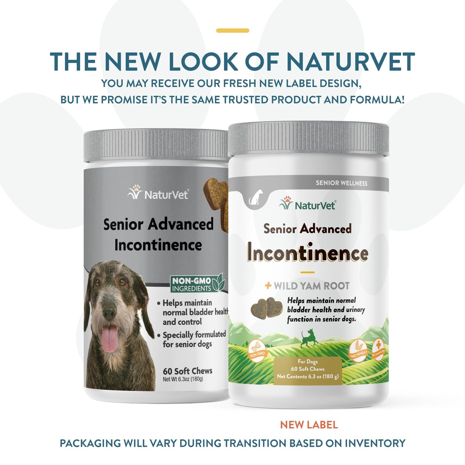NaturVet Senior Advanced Incontinence Dog Supplement – Helps Support Dog’s Bladder Control, Normal Urination – Includes Synergistic Blend of Botanicals – 60 Ct. Soft Chews