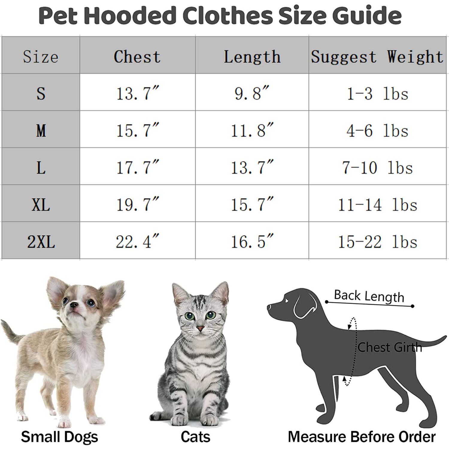PETCARE Small Dog Sweater Hoodies Pet Black Hooded Soft Fleece Sweatshirts with Pocket Fall Winter Puppy Cat Sweaters Warm Clothes for Small Dogs Shih Tzu Yorkies French Bulldog Outfits Costume