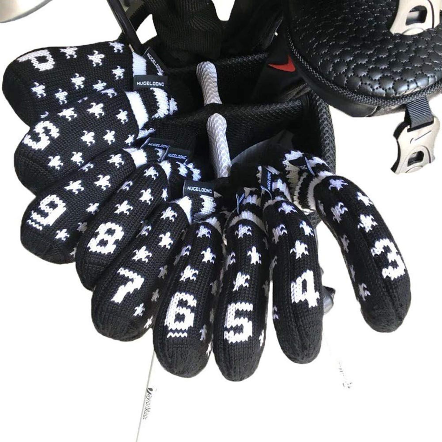 HUGELOONG Star Golf Iron Headcovers Set 11PCS(3~9,P,A,S,L) -Golf Club Head Covers Fit Most Irons-Navy