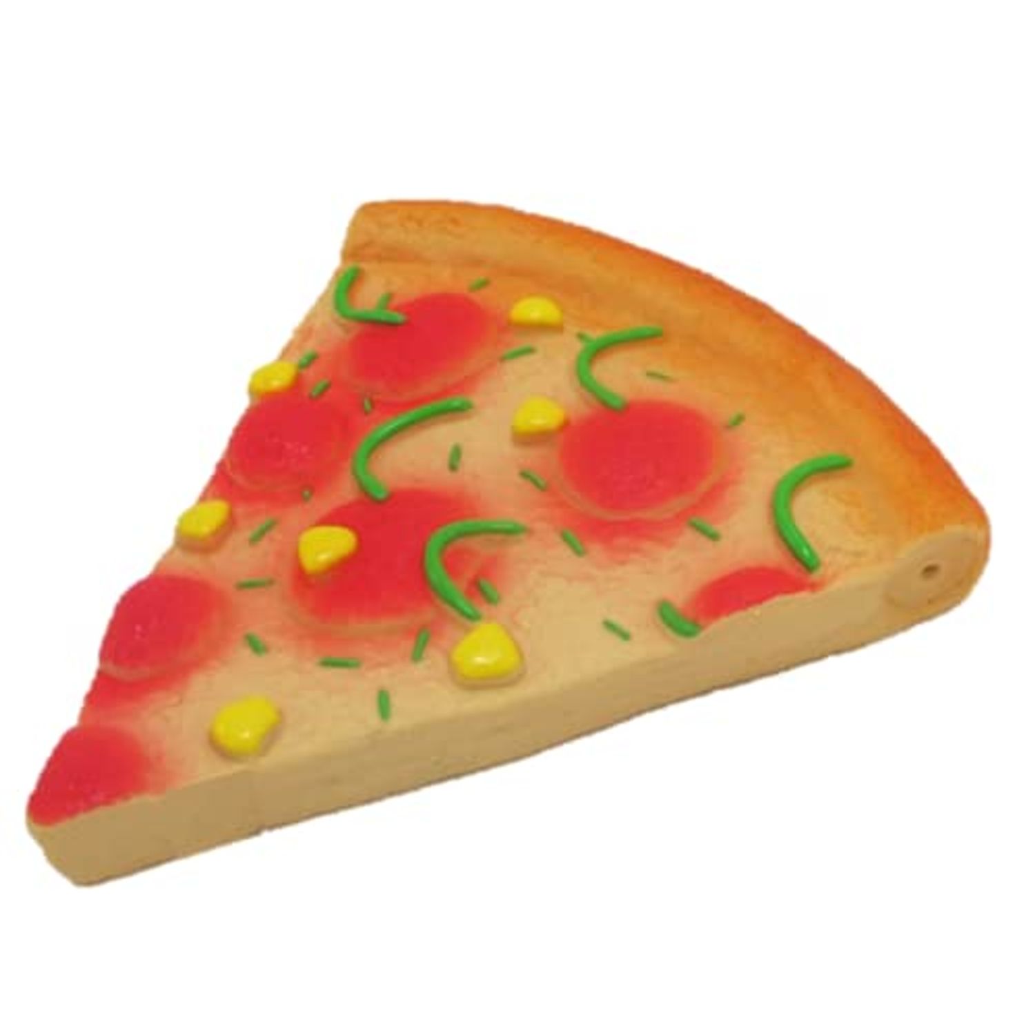DoggyChewy Latex Pizza Dog Toy 6 inch