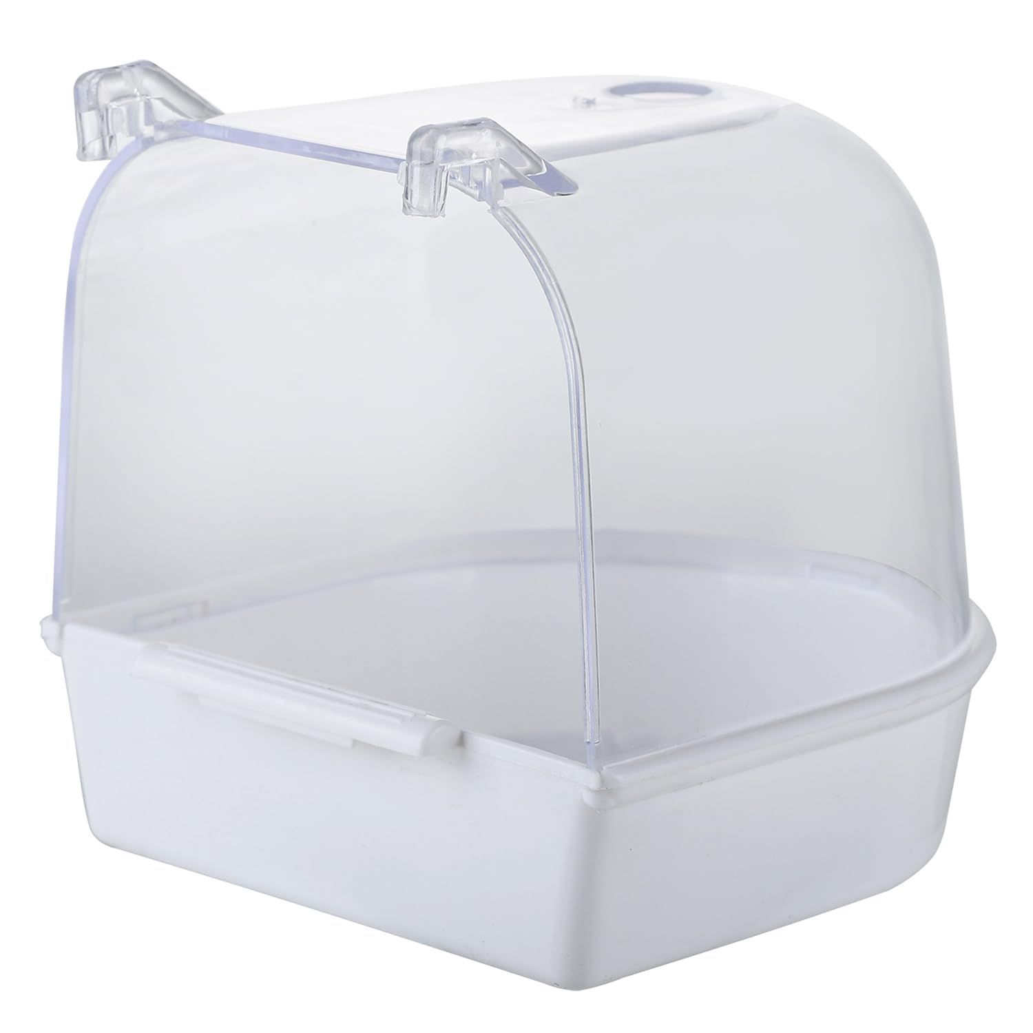 IBWell Clear Bird Bath for Cage for Small Birds Parakeet Bird Bath for Cage for Cockatiels Parakeet Cage Accessories