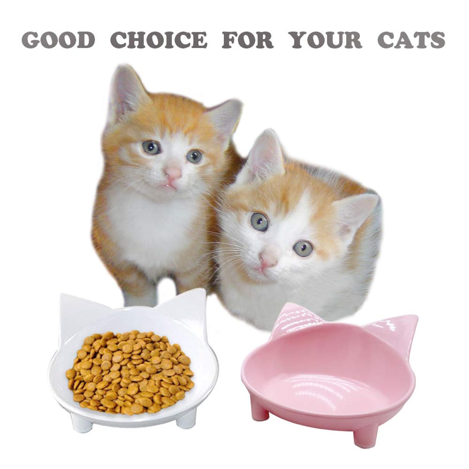 Shallow Cat Bowls Set of 2 Whisker Fatigue Relief
