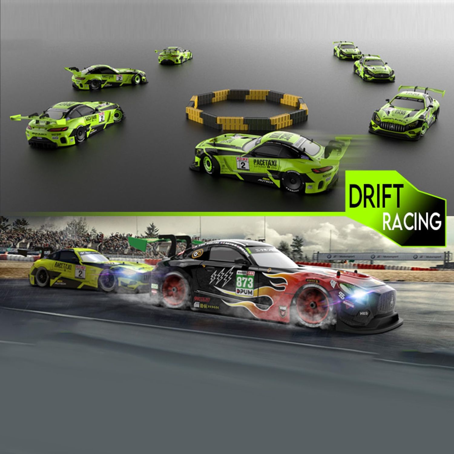 GoolRC Remote Control Drift Car Drift RC Cars 1/16 Remote Control Car 2.4GHz 4WD Remote Control Race Car Kids Gift for Children Boys Girls Tires Replaceable with LED Light