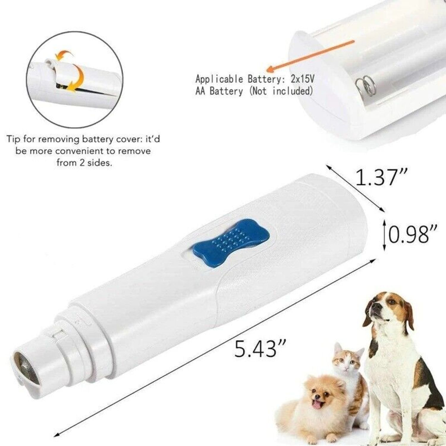 Electric Pet Nail Grinder File Trimmer Dog Cat Pet Claw Grooming Care Clipper Kt