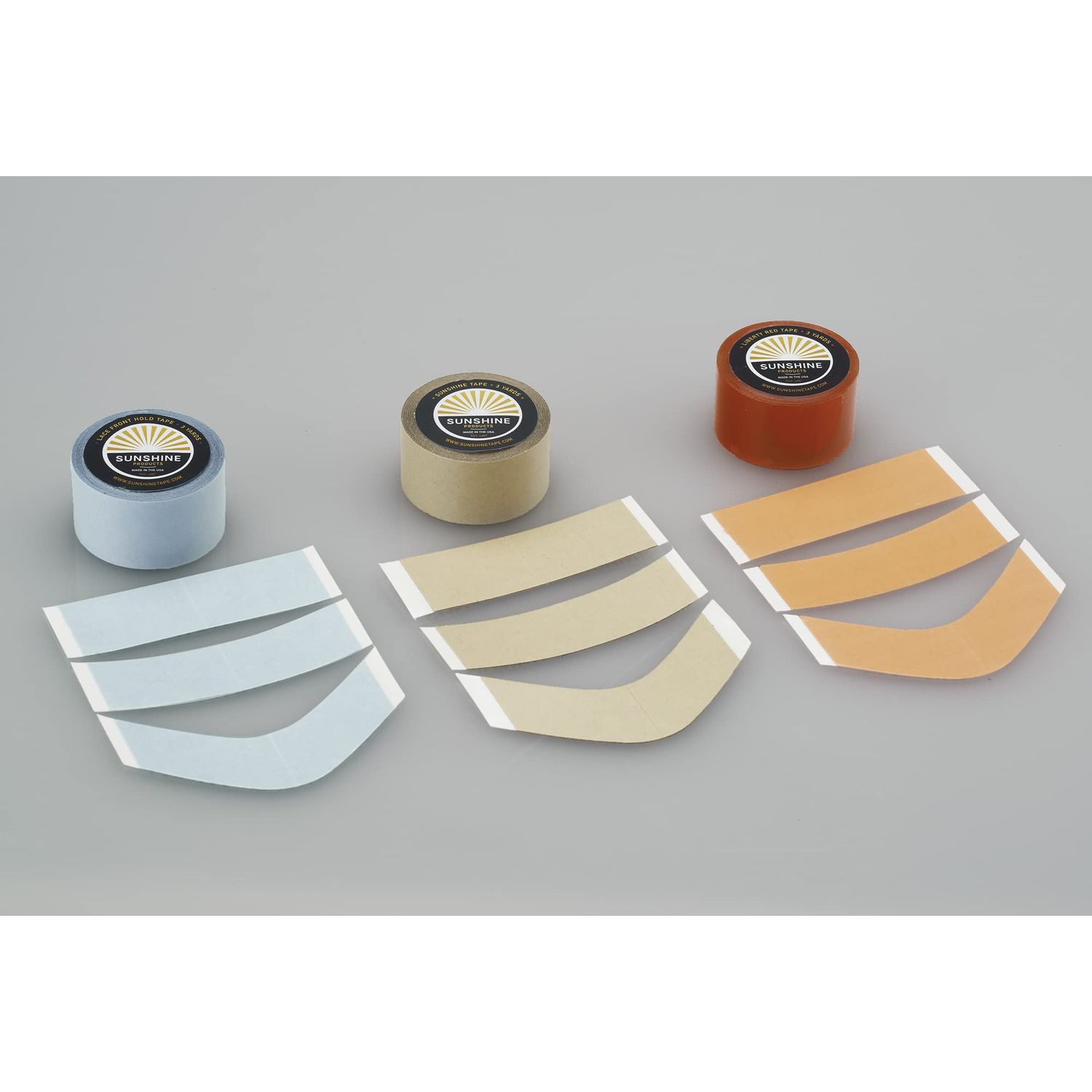 Sunshine Tape 3 Pack Stick It Wig Adhesive Tape Roll - 1/2" x 36 YDS - Double Sided, Medical Grade - Toupee and Wig Tape