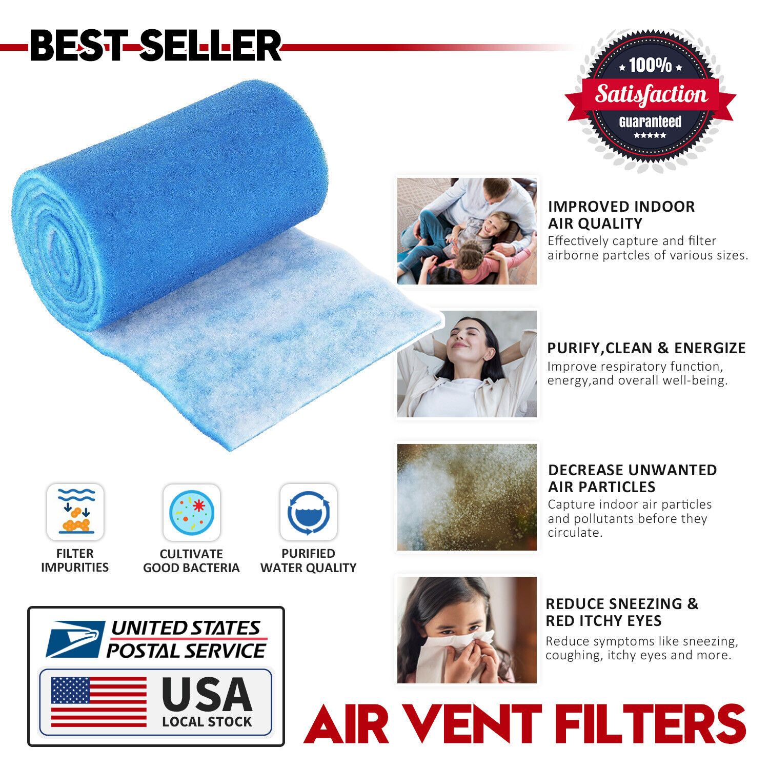 MGT Aquarium Filter Media Pad Cut to Fit for Fish Tank Canister Filter 12"X12'