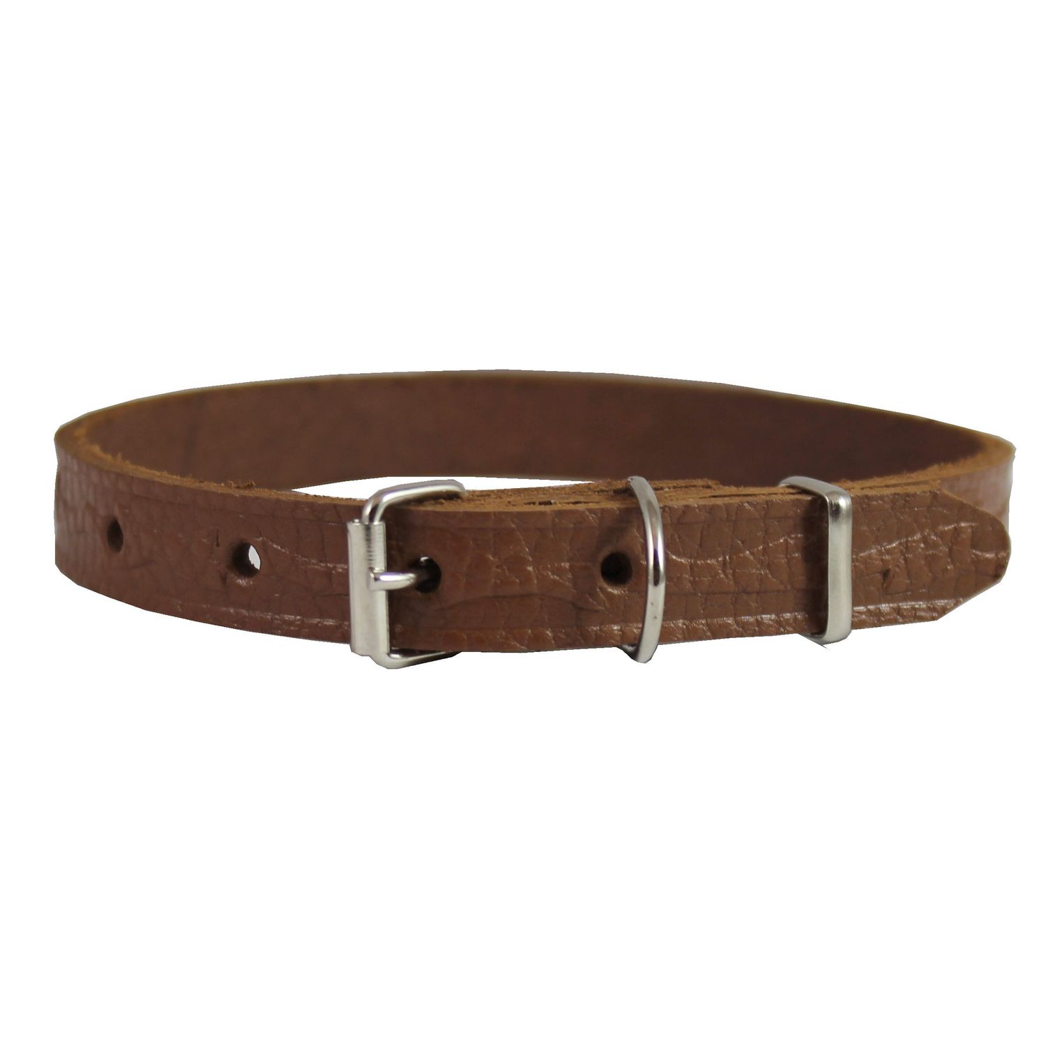 Tooled Leather Dog Collar. 5/8" Wide. Fits 10.5"-13.5" Neck, Poodle, Spaniel