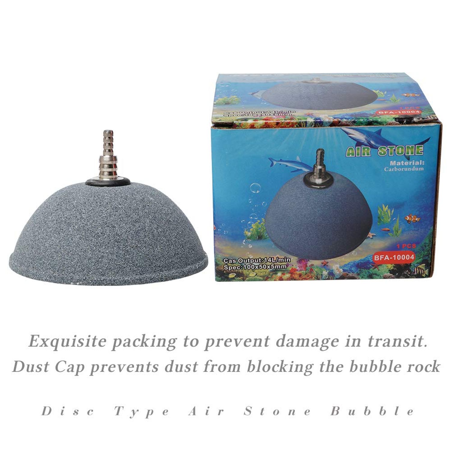 Quickun 3.1 Inch Updated Crazy Air Mineral Ball Stone Cylinder Bubbler Plus Diffuser Aquarium Fish Tank Hydroponics Pump Airstones Diffuser 3/16" 5/16" Hose ID