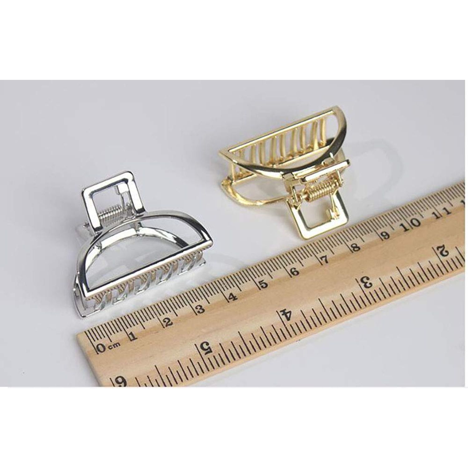 Set of 4 Women Vintage Metal Small Hair Claw Hair Jaw Clips Ponytail Clip Hair Clamp Accessories (Semicircle)
