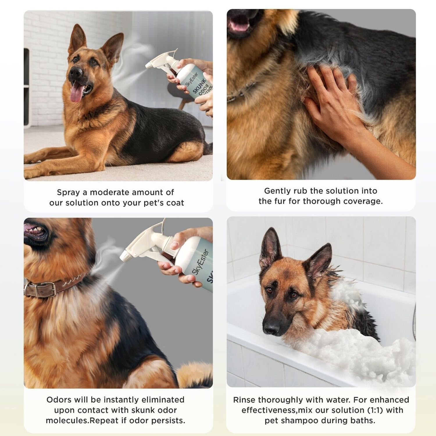 Skunk Odor Eliminator Pet Odor Control [Unscented Advance Formula]