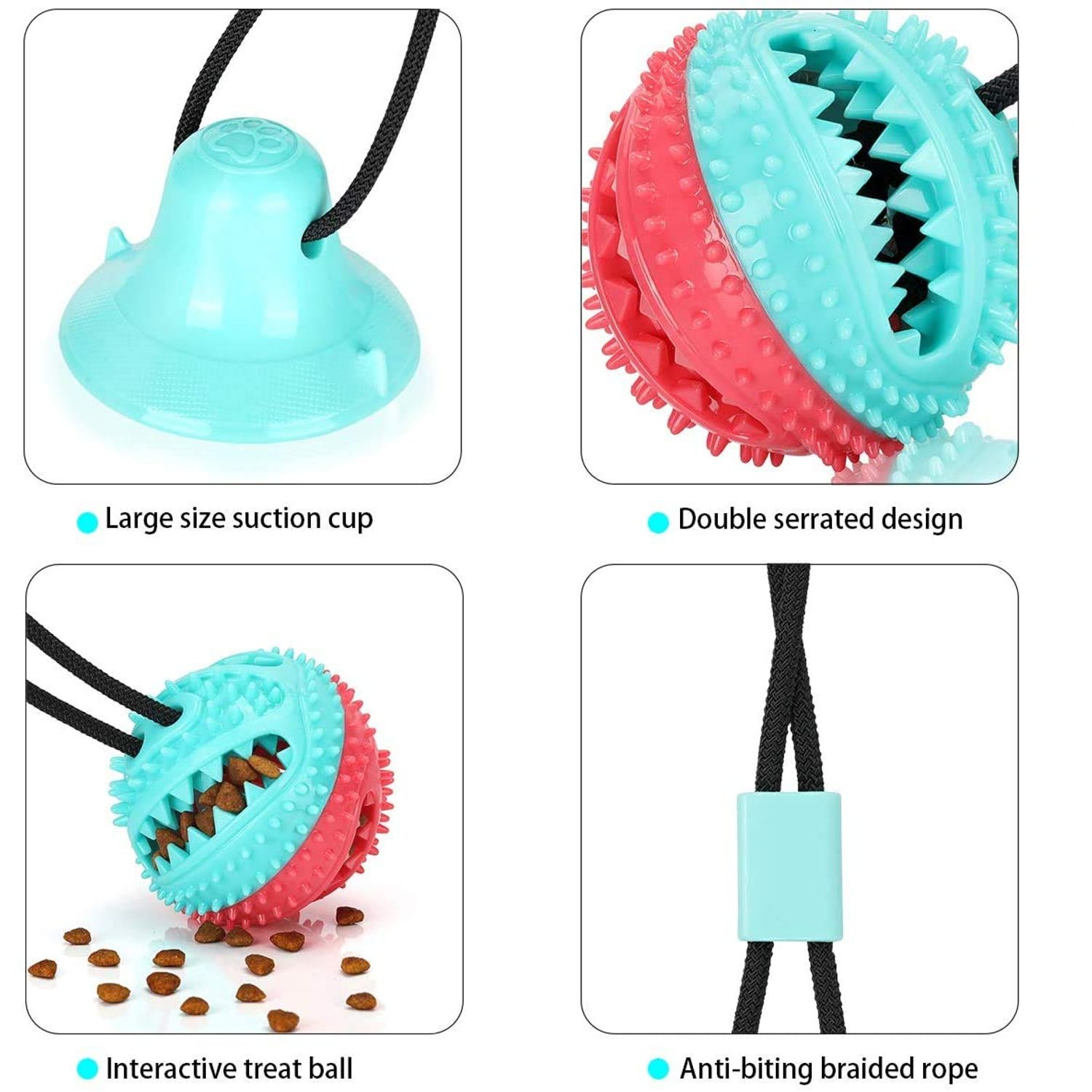 ALLRIER Interactive Dog Toys Tug of War, Mentally Stimulating Toys for Dogs, Puppy Teething Toys for Boredom, Dog Puzzle Treat Food Dispensing Ball Toy for Small Medium Dogs