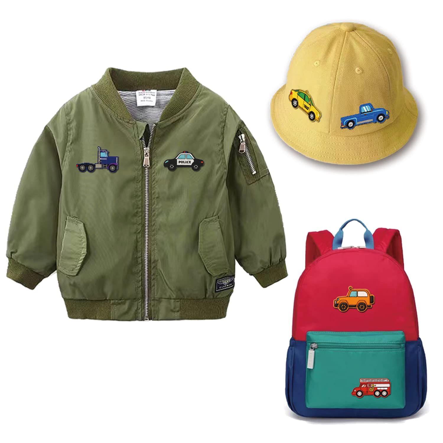 9PCS Cars Iron on/Sew on Patches Set, DIY Patches Embroidered Appliques Vehicle Patch for Hats T-Shirts Jackets Bags Jeans