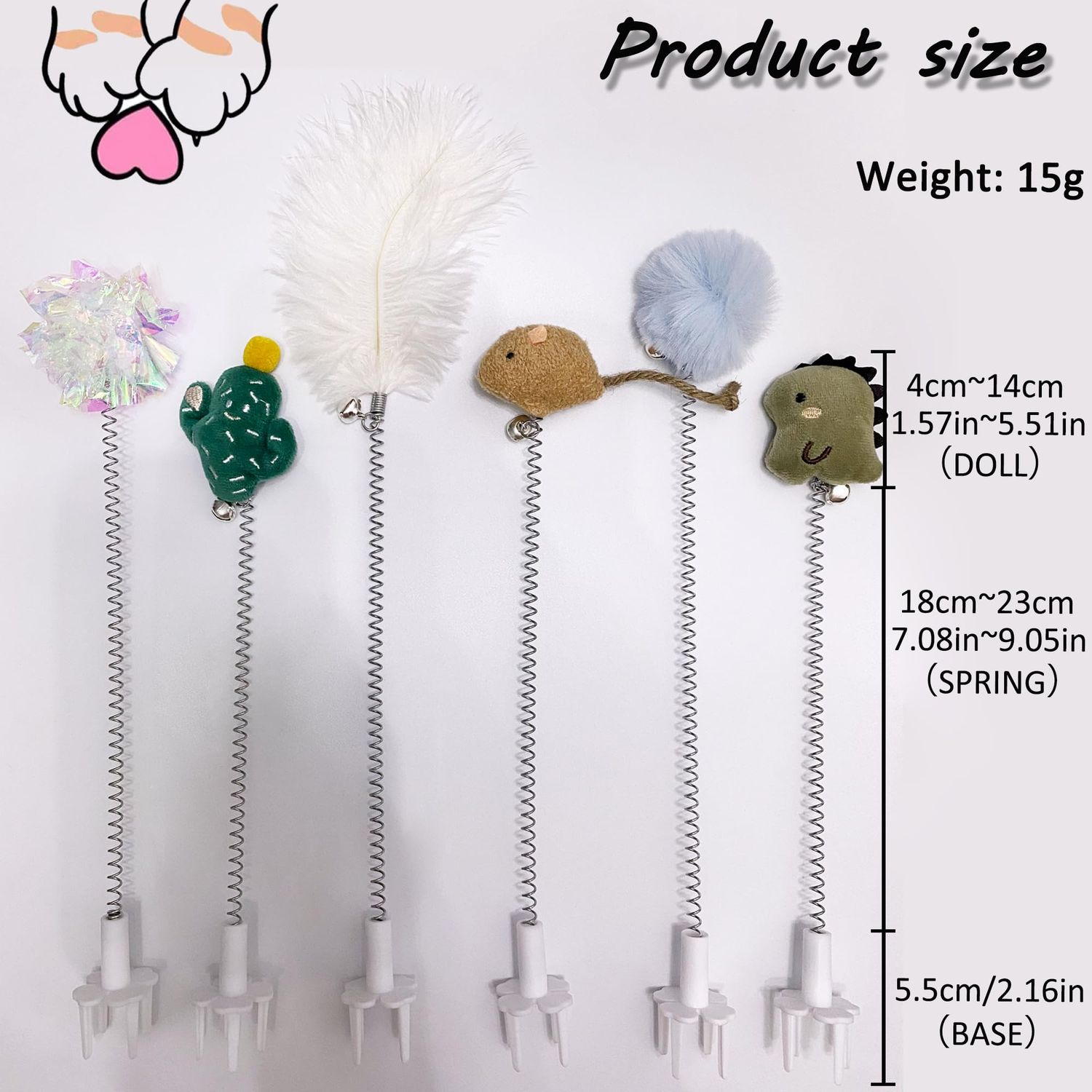 YOOLEETC 6PCS Cat Toys,Cat Wand Toy,Cat Scratcher Toys,Cat Scratcher Plug-ins & Cat Fun Themselves Play Toys,Fun Toy for Cat Kitty Kitten Puppy. (6PCS)