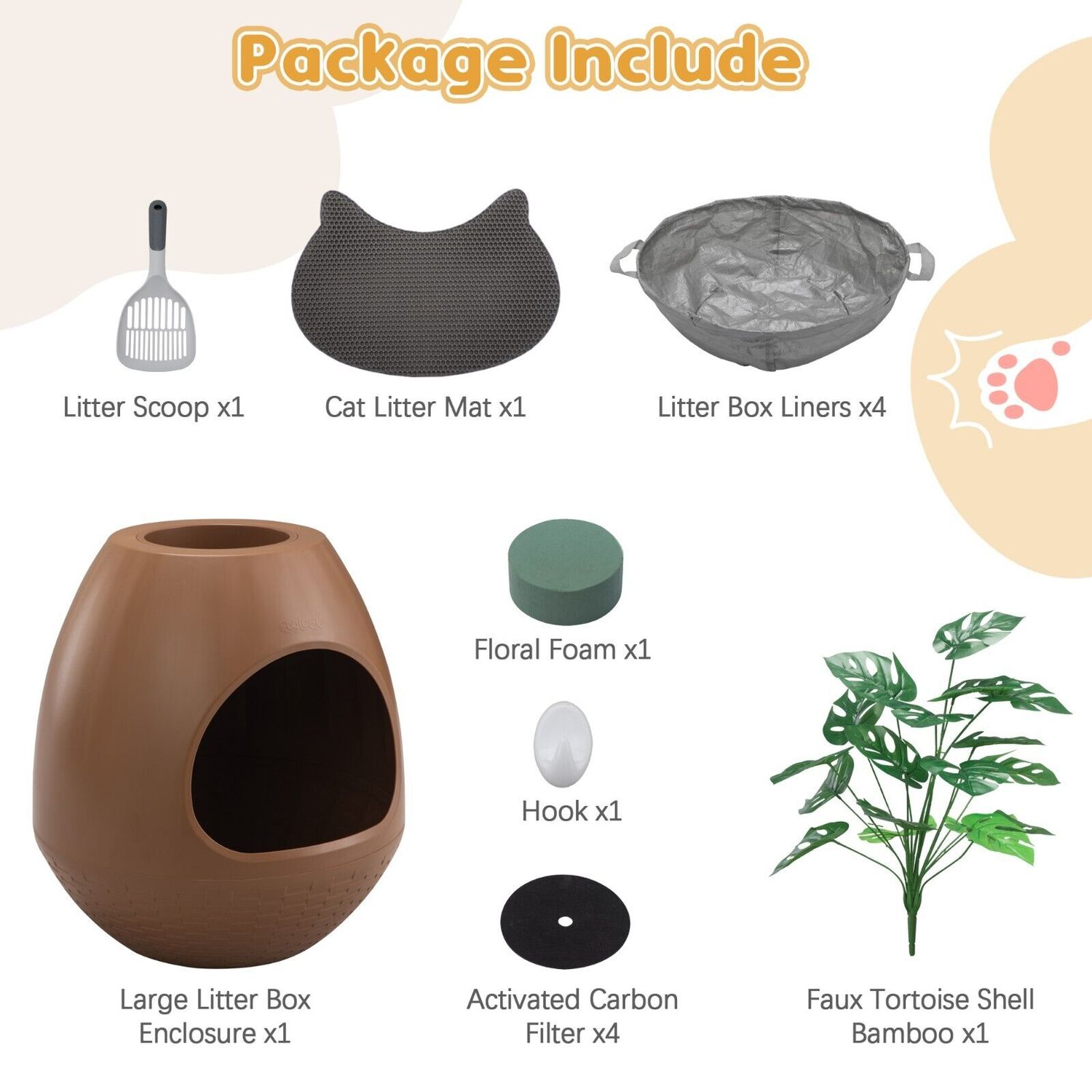 Hidden Cat Litter Box with Artificial Plant Enclosure DIY Litter Box Furniture