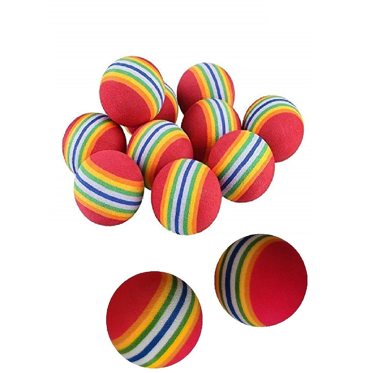 SHUYUE Colorful Soft Foam Rainbow Play Balls for Pet Dog and Cat Toys (12)
