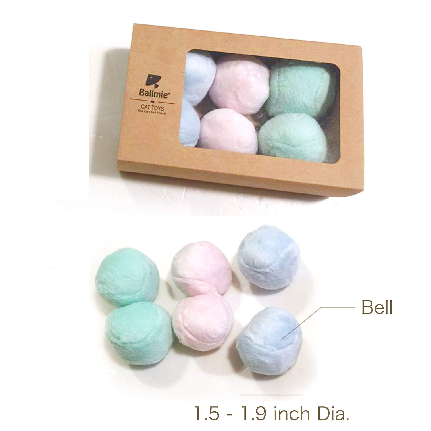 BALLMIE Cat Toys Ball Cat Toys Balls with Bell Eco-Printing Baby Clothing