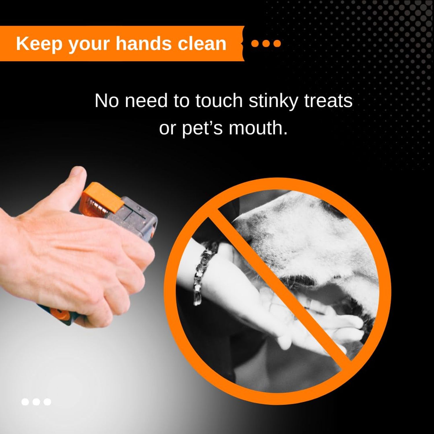 Handheld Dog Treat Dispenser, Offers a Treat (Max. diameter 3/4") in a Clean and Safe Way, Easy 1 Hand Operation, Slices Cheese, Meat Rolls etc. into Treats