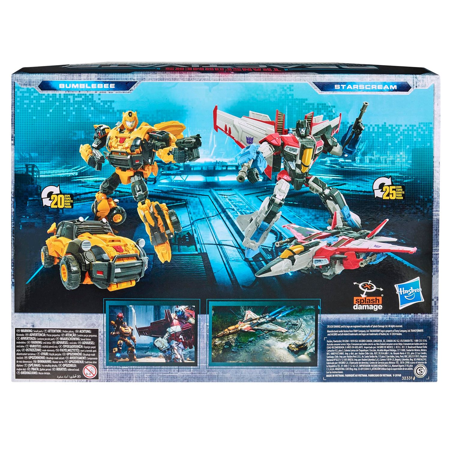 Transformers: Reactivate Video Game-Inspired Bumblebee and Starscream 2-Pack, 6.5-inch Converting Action Figures, 8+