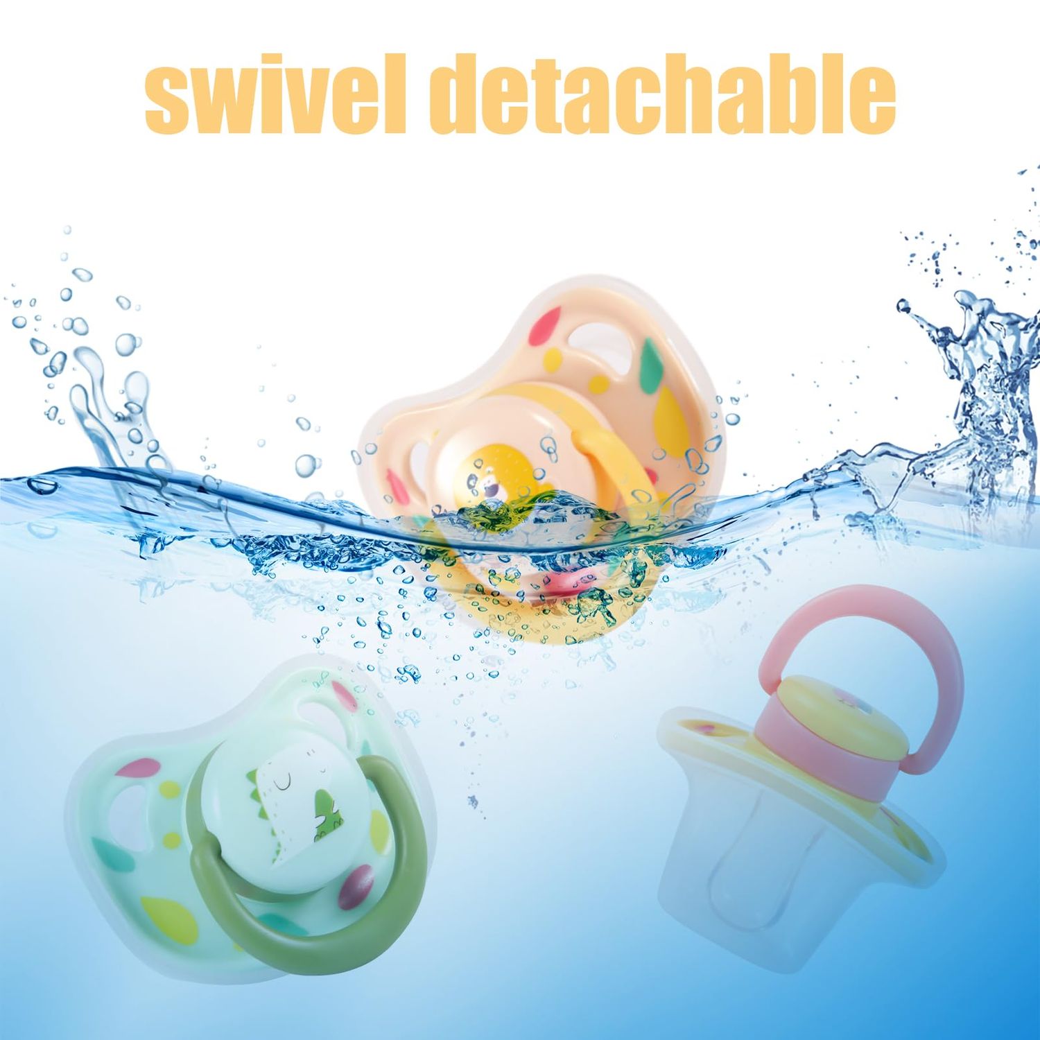 PEUTIER 3pcs Dog Pacifiers, Silicone Puppy Kitten Calming Pacifier Cute Dog Pacifier Chew Toy Pacifier Dog Toy for Small Dogs Cats (3 Colors)