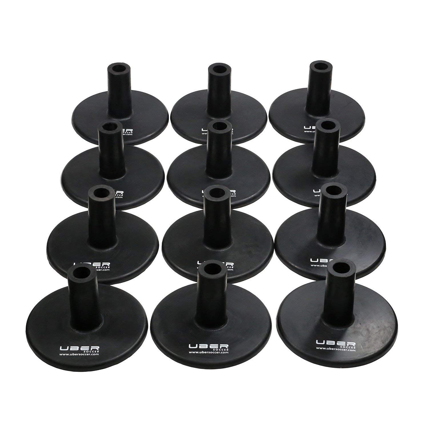 Uber Soccer Weighted Bases for Agility Poles Training Set - Rubber - Set of 12