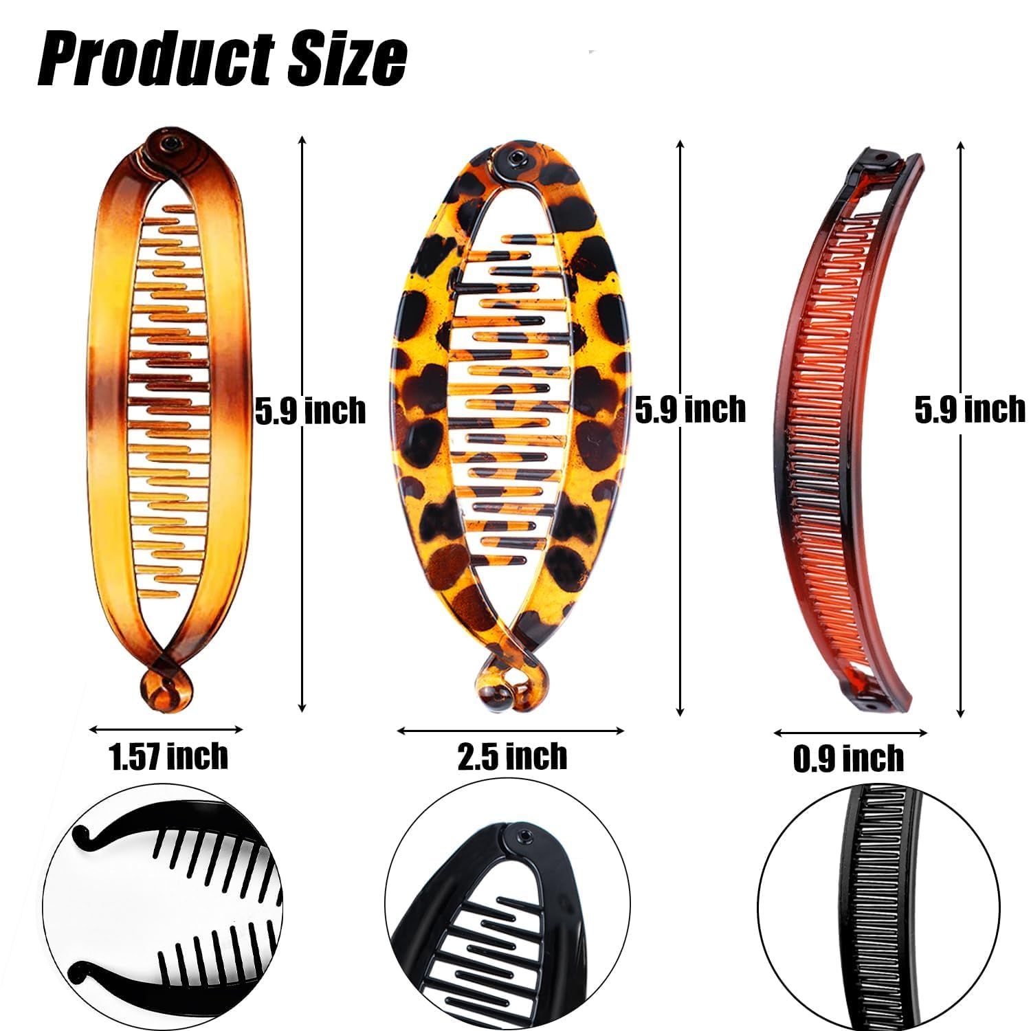 12 Pieces Banana Hair Clips Hair Comb Clips Classic Banana Clips, Ponytail Fishtail Fish Hair Holder for Women Girls Clamp Accessory
