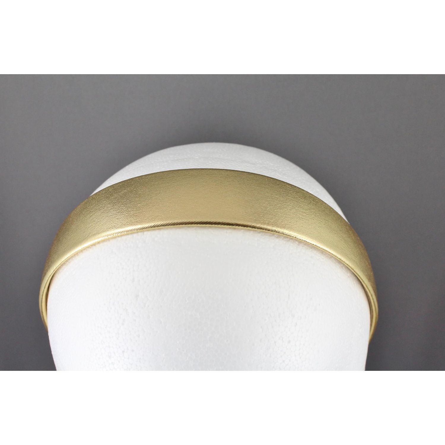 Gold shiny faux leather headband textured 1 3/16 inch wide hair band accessory classic style
