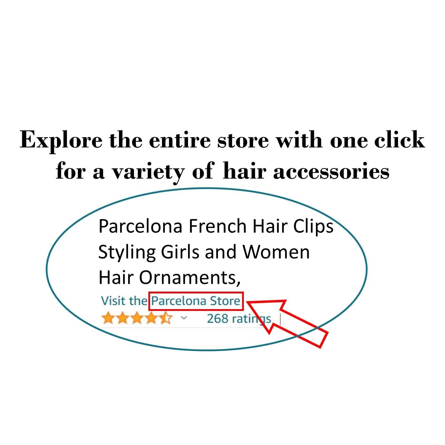 Parcelona French Croco Tortoise Shell Brown Strong Grip Celluloid Automatic Hair Clip Hair Barrette (Tortoise Shell)