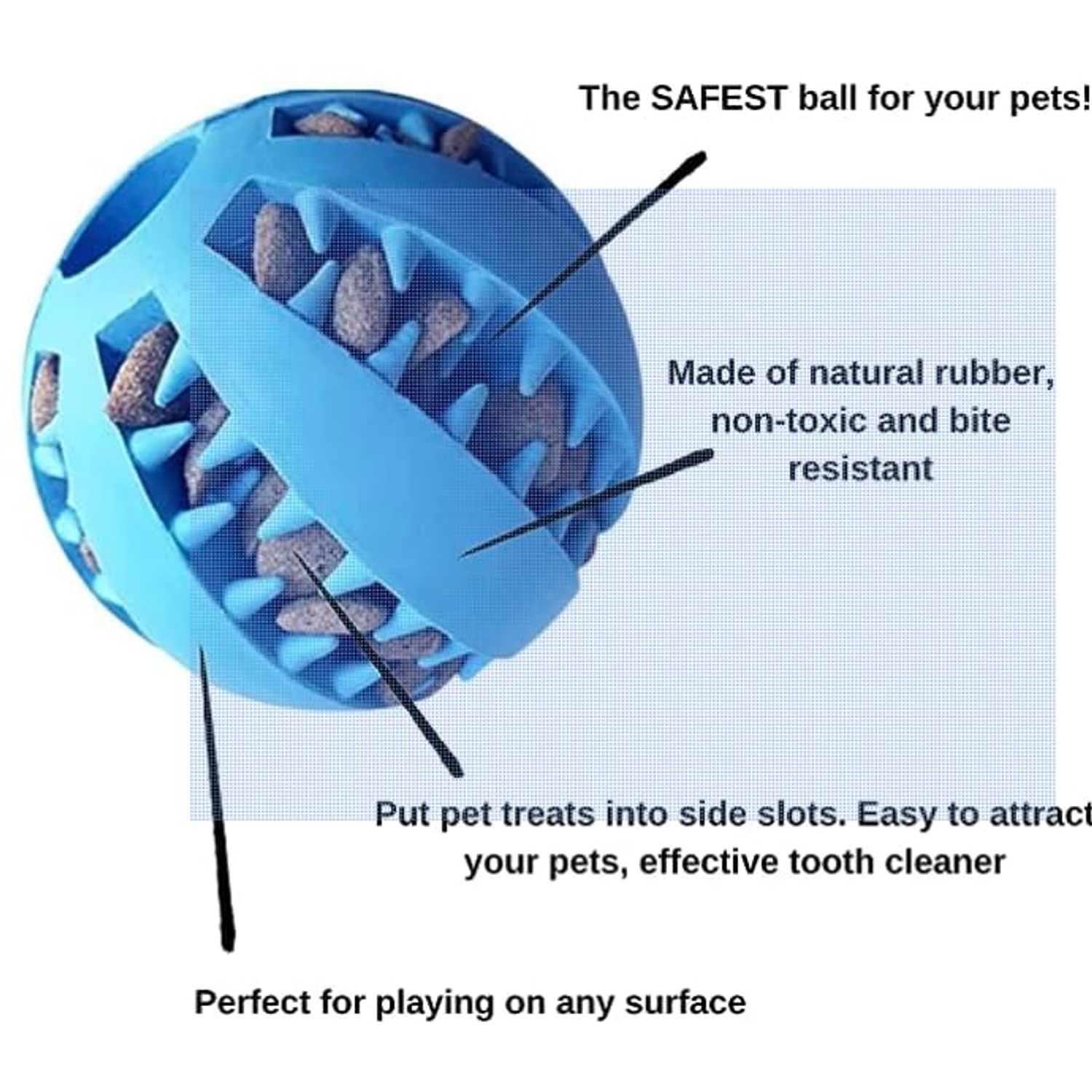 2 Pack Blue and Green Fun Indoor Outdoor 2.75in Dog Treat Holding Ball.