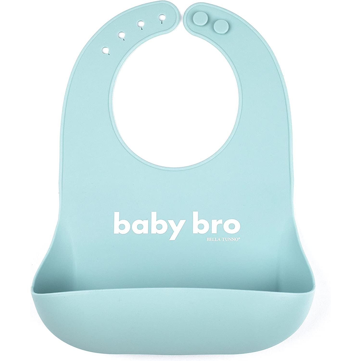Bella Tunno Wonder Bib – Waterproof Silicone Bibs for Boys & Girls, Non-toxic & BPA Free Silicone Baby Bibs & Toddler Bibs with Adjustable Neck, Easy to Clean (Baby Bro)