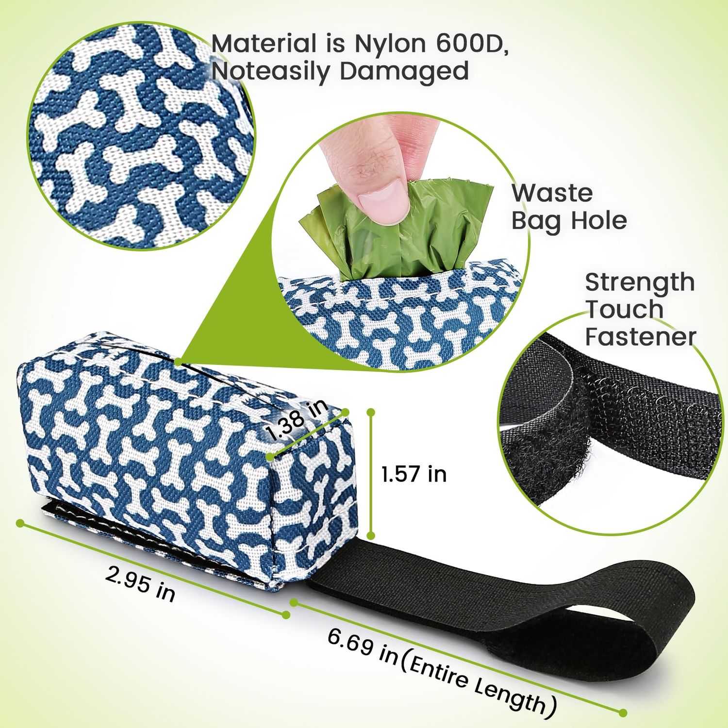 Dog Poop Bag Holder for Leash, 2 Pack Dog Poop Bag Dispenser, Durable and Guaranteed Leakproof Poop Bag Holders for Leashes, Dog Waste Bag Holder, Unscented, 2 Dispenser and 30 Bags By PobbY