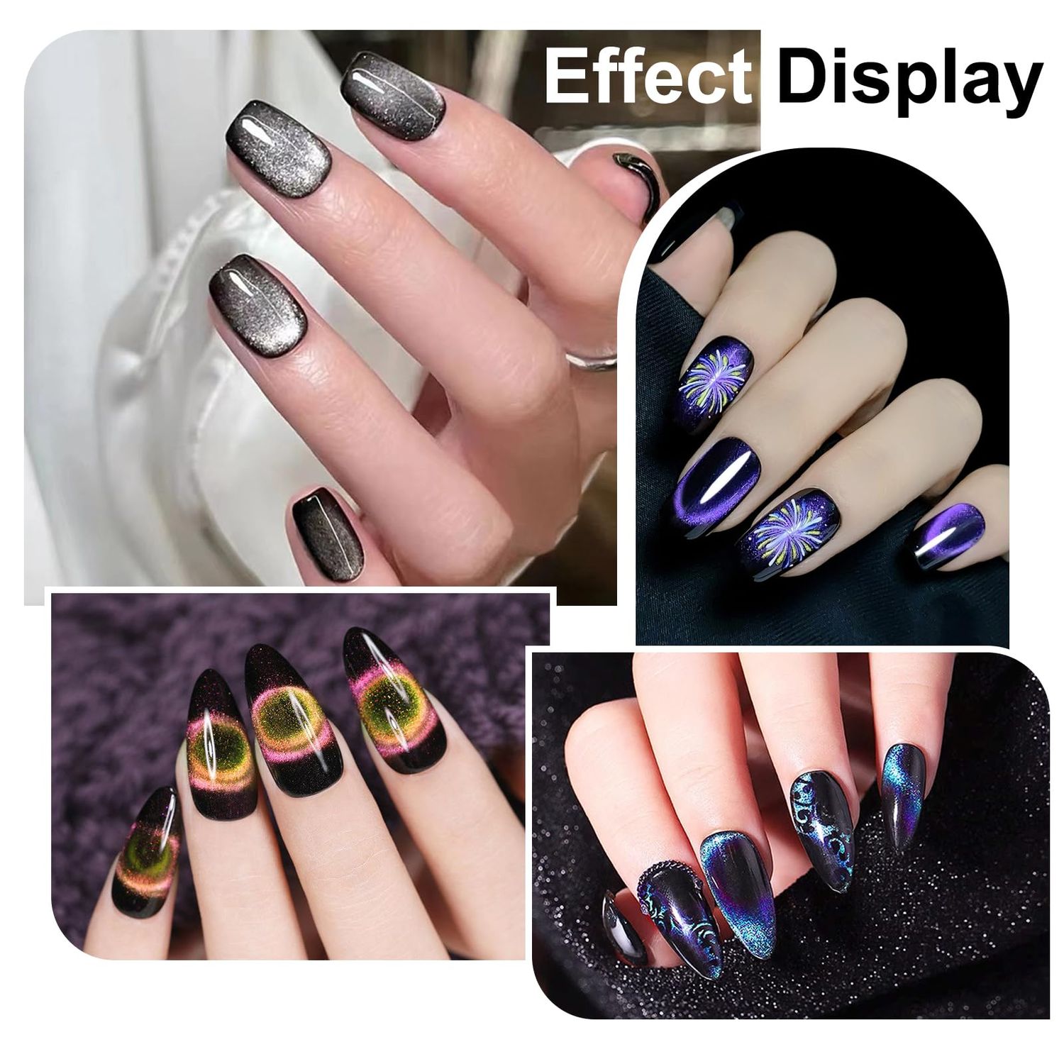 vnjaoi Nail Magnet Tool,Super Long Double-head Nail Magnet Pens Magnet Stick 3D Magnetic Cat Eye Gel Polish Nail Art, for DIY 3d Magnetic, Salon, Studio or Home