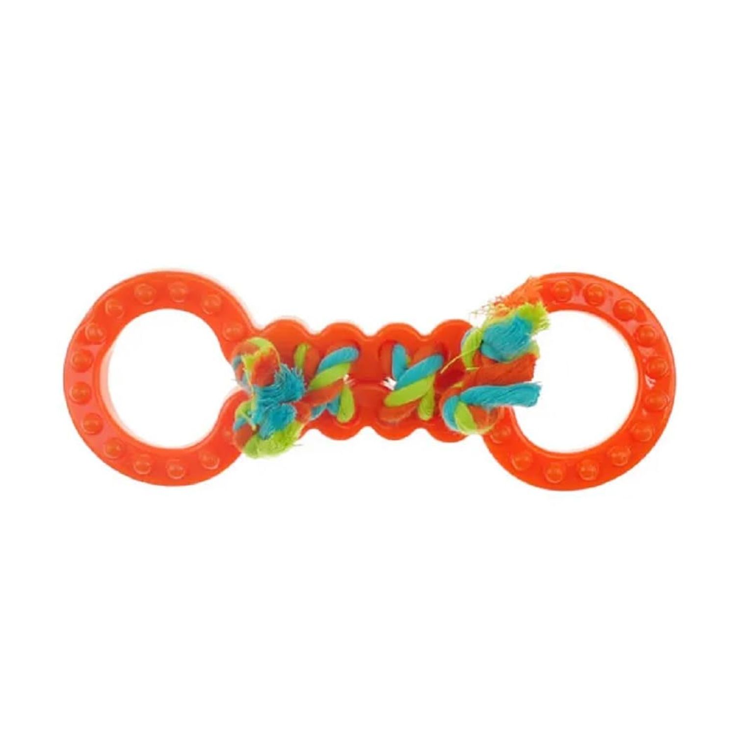 Figure 8 Dog Toys Fun and Colorful Choices Tug Toss Fetch Play Ropes and Loops (Multi Color Tugger 2 Balls)