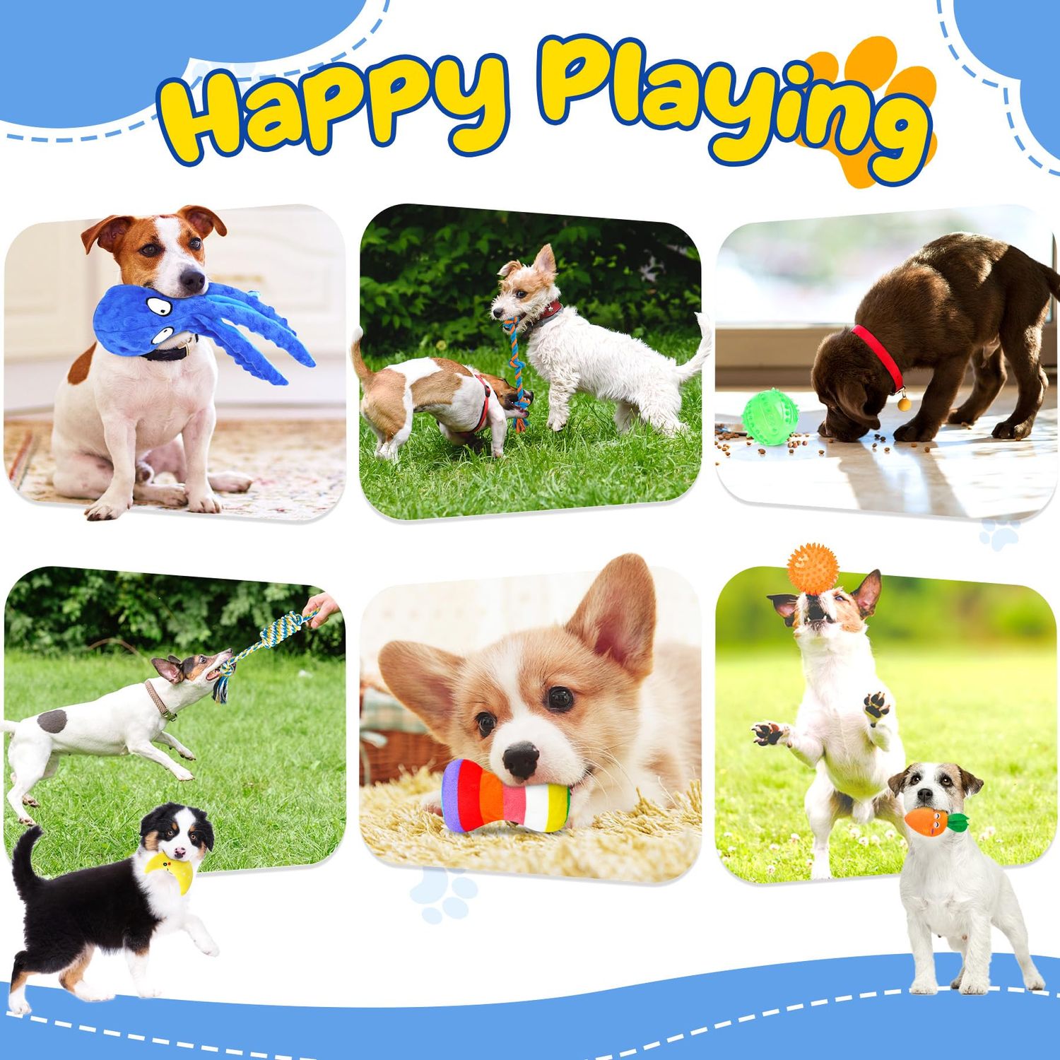 Eefitoys Puppy Toys 23 Pack, Interactive Dog Toys for Puppy Teething, Puppy Chew Toys with Squeaky Plush Toys, Rope Toys and Dog Treat Balls, Puppy Teething Toys for Small Dogs