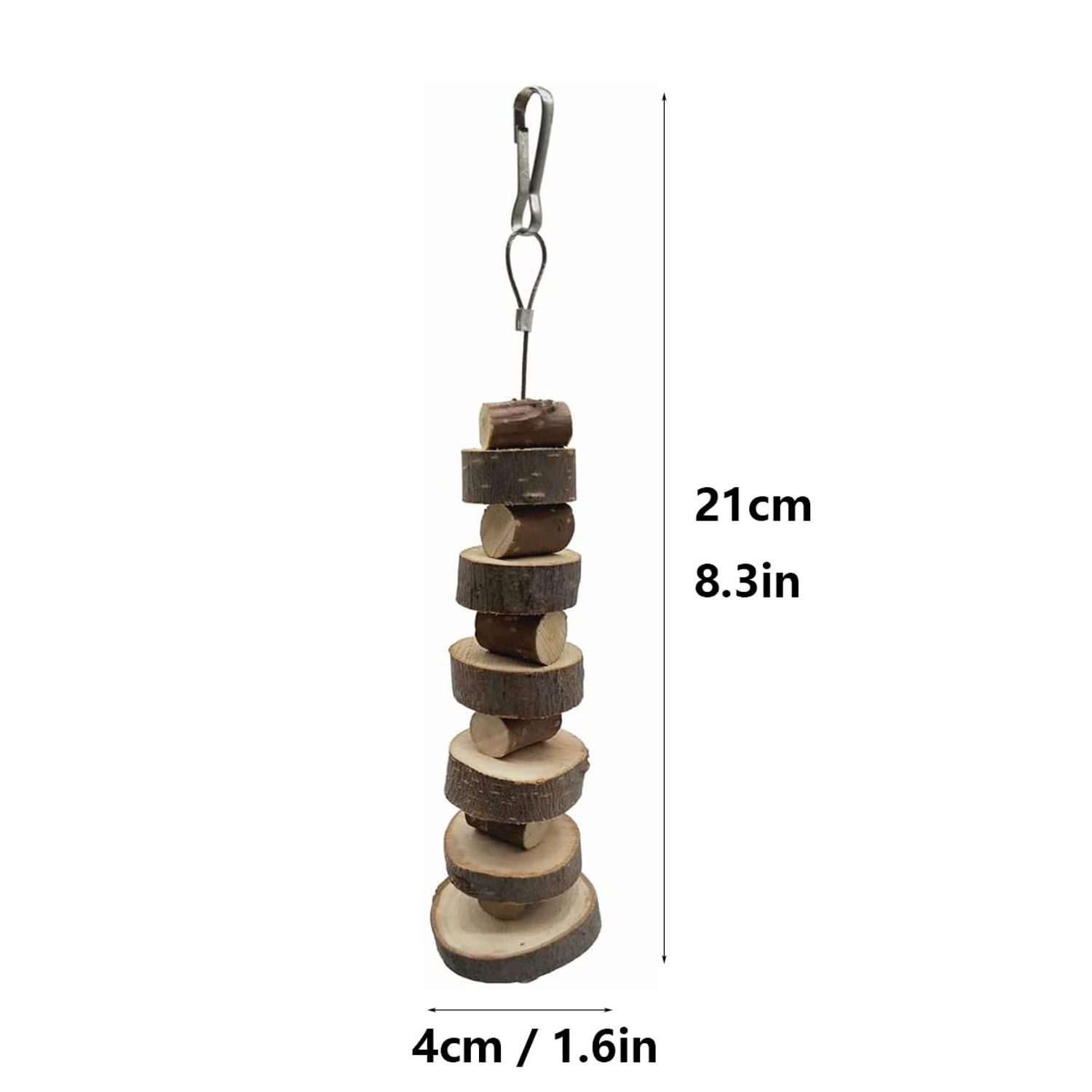 LWINGFLYER Small Animal Chews Toy Natural Apple Wood Block Cage Hanging Molars Treats Snack for Hamsters Rabbits Bunny Bird Parrots Chinchilla Guinea Pig Gerbils Squirrels (4pcs Natural Apple Wood)