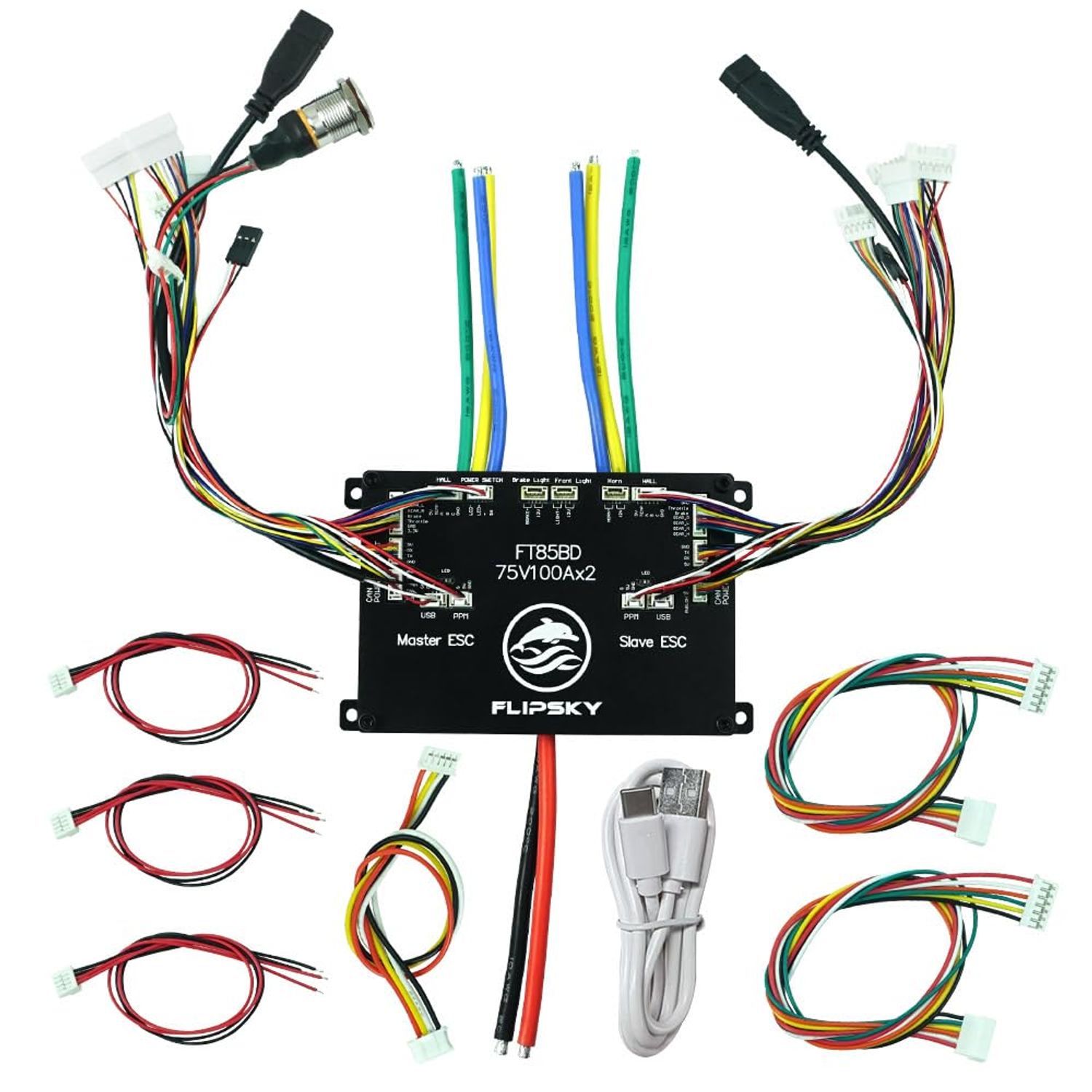 FLIPSKY FT85BD Dual ESC 84V 200A with Aluminum Case Non-VESC for Electric Skateboard/Scooter/Ebike Speed Controller/Electric Motorcycle/Robotics
