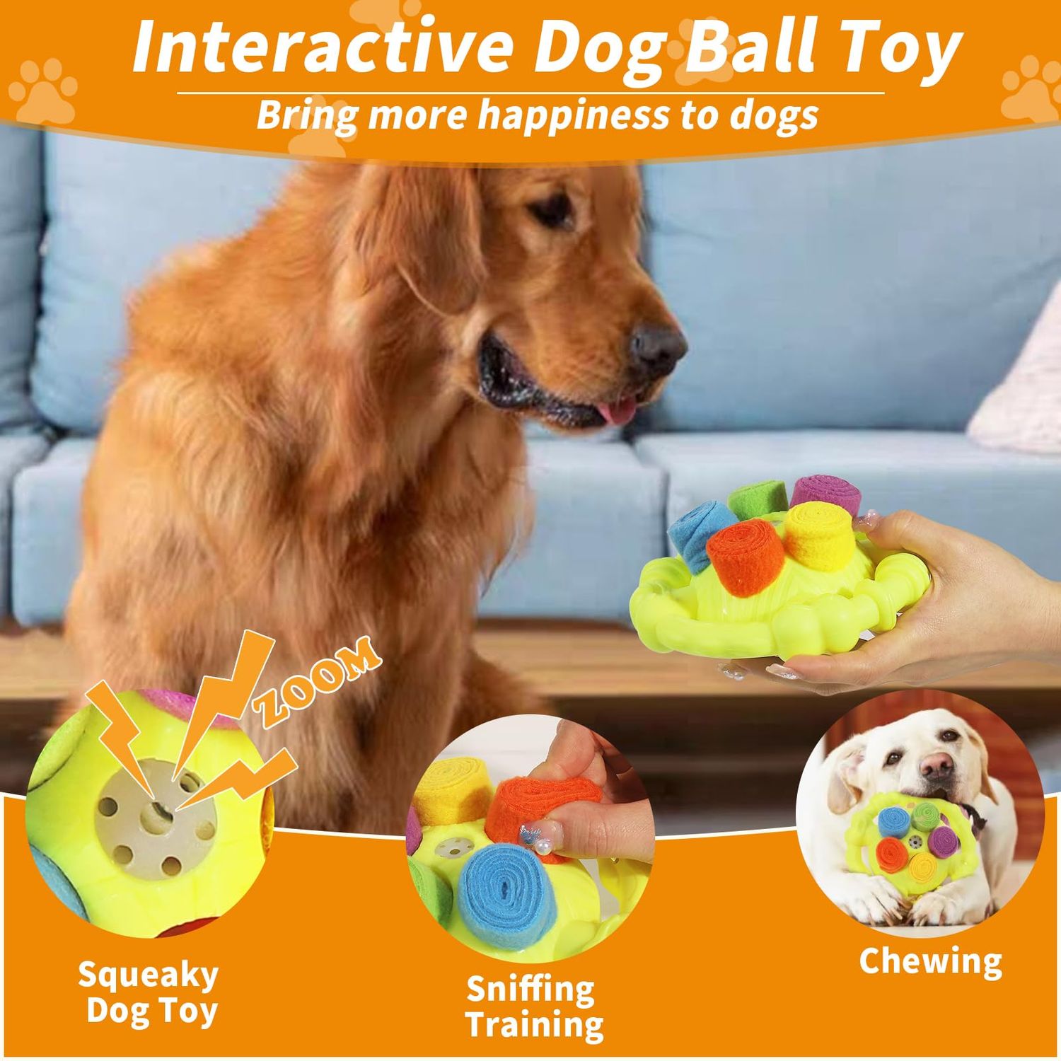 Romicta Snuffle Ball for Dogs, Interactive Dog Toys, Encourage Natural Foraging Skills, Slow Food Training to Relieve Boredom and Energy, Dog Chew Toys for Aggressive Chewers, Puzzle Toys for Dogs