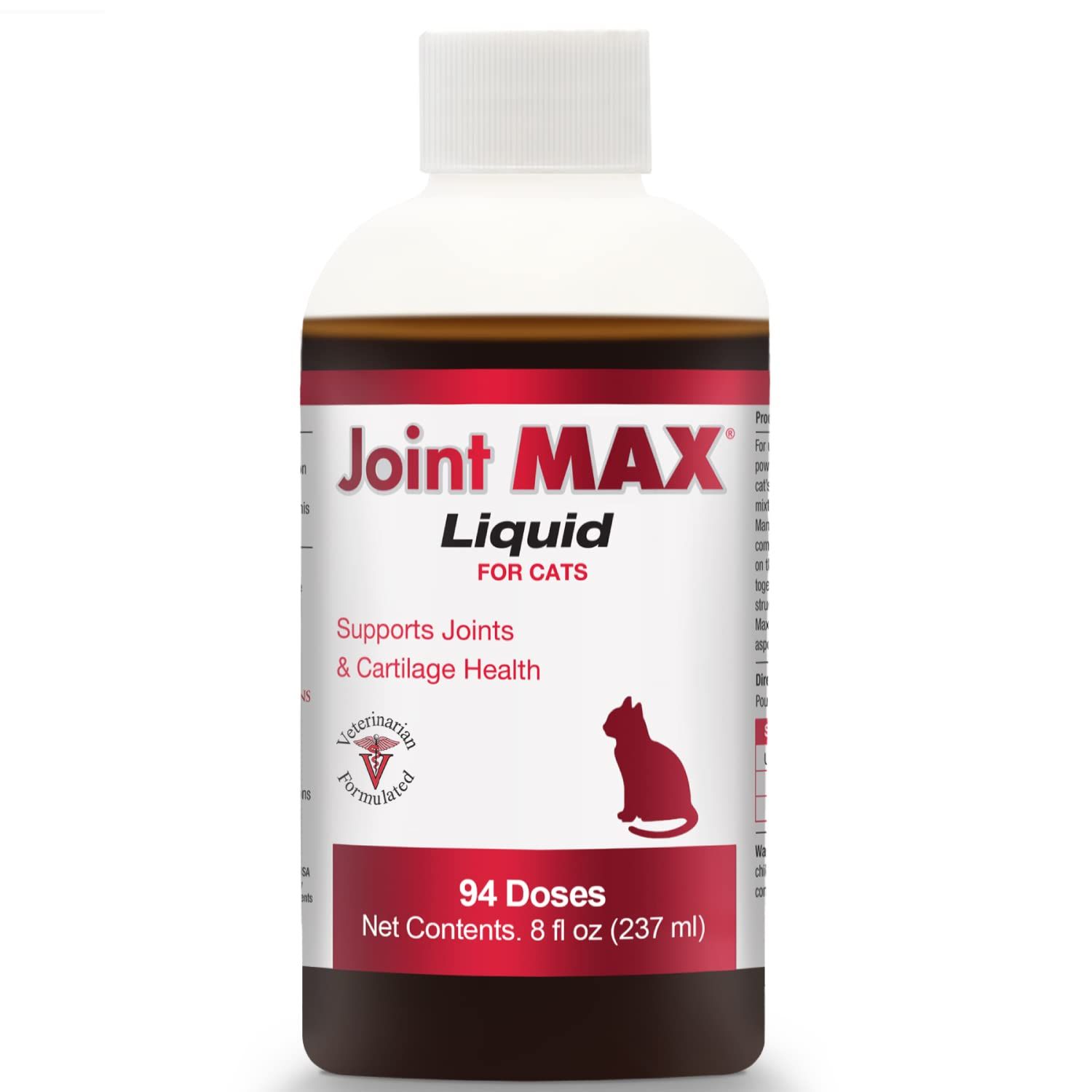 Joint MAX Liquid for Cats - Vitamins, Minerals, Antioxidants - Glucosamine, Chondroitin - Supports Joints and Cartilage Health, Chicken Flavor - Veterinarian Formulated - 8 fl oz
