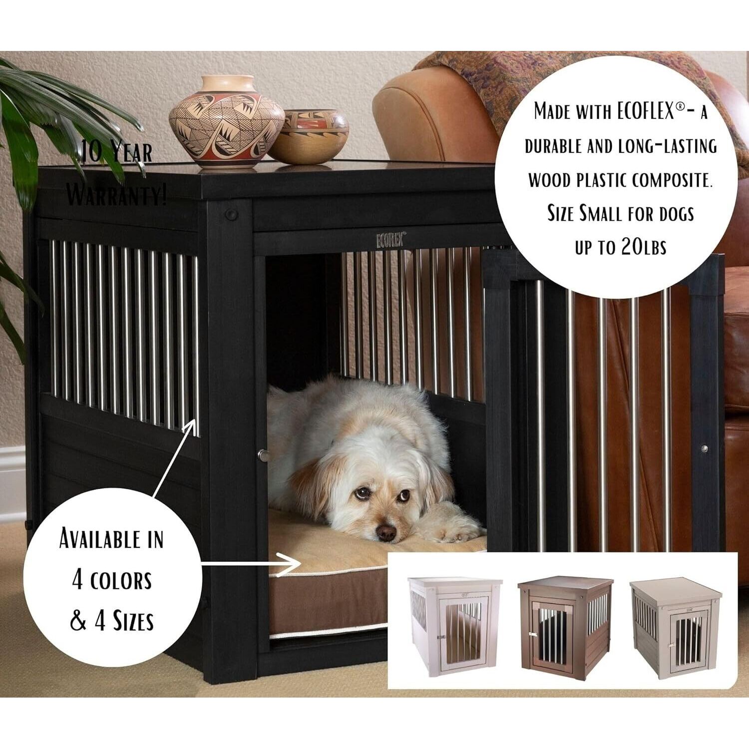 New Age Pet ecoFLEX Pet Crate/End Table, Medium, Russet