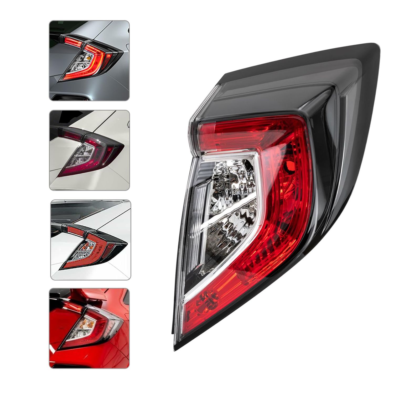 Tail Lights Assembly For 2017-2021 Honda Civic Hatchback/17-19 Type R,Right Passenger Side Replacement,Red Lens Rear Brake Lights