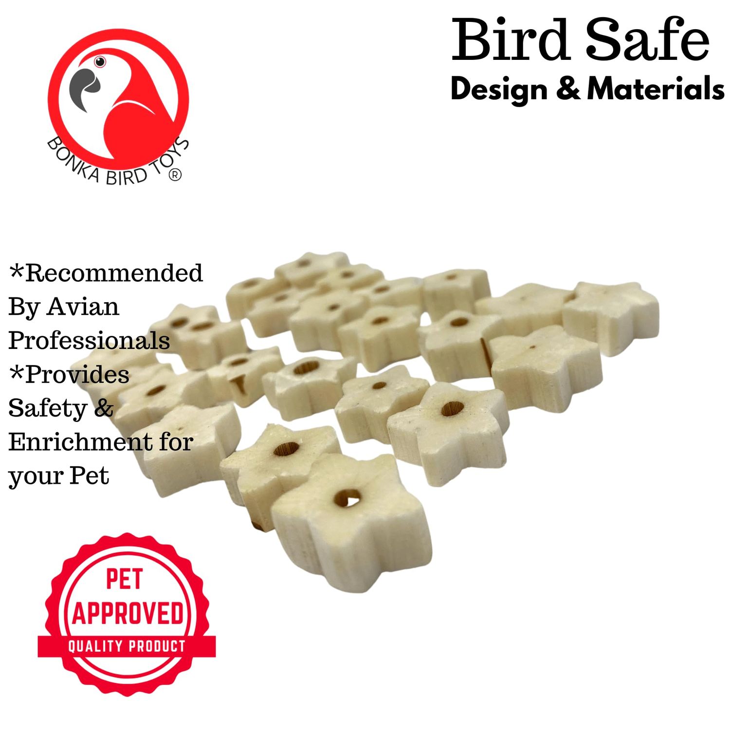 Bonka Bird Toys 2910 Pk24 Tiny Sola Star Chips Foot Talon Craft Part Bird Toys Cockatiel Parrotlet Parakeet and Similar