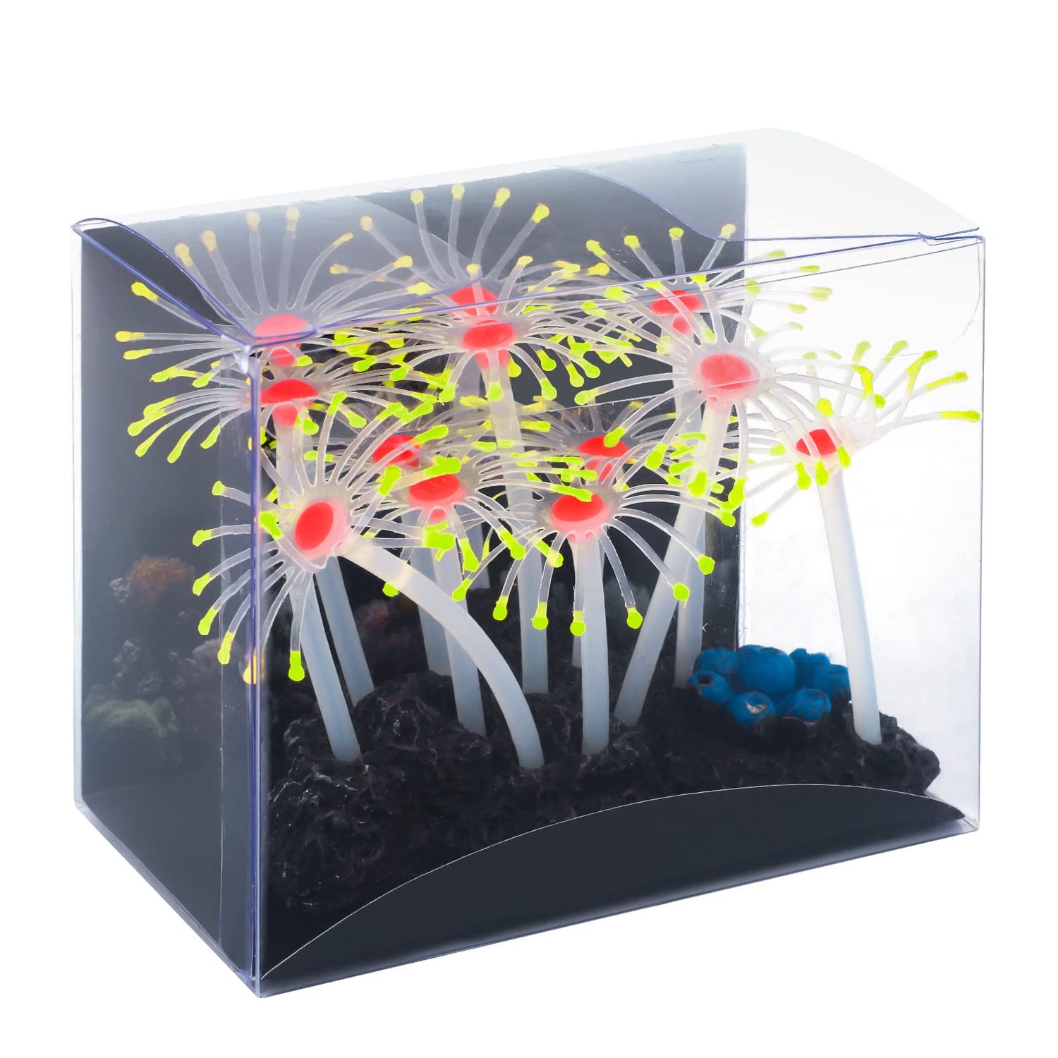 Uniclife Glowing Effect Artificial Coral Plant for Fish Tank, Decorative Aquarium Ornament (Yellow)