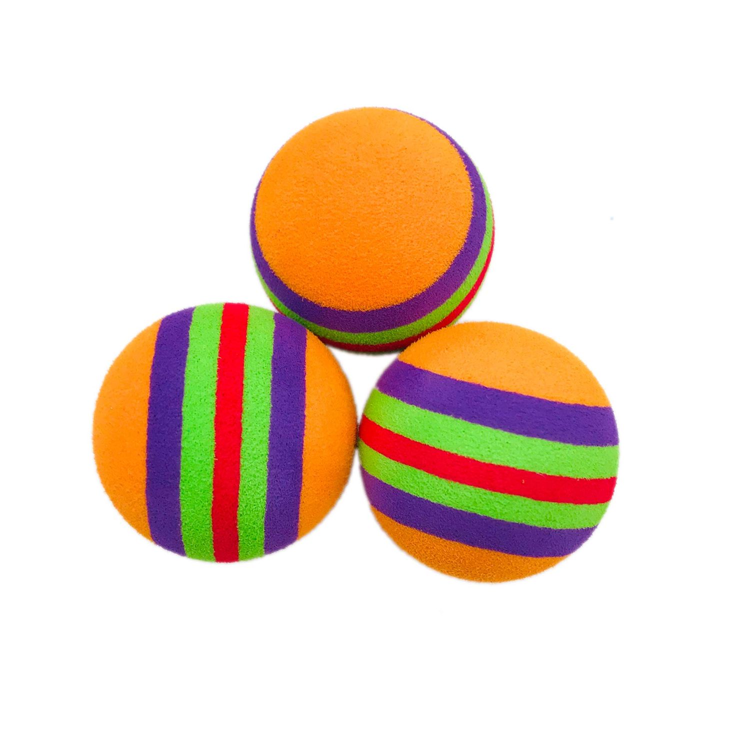 PET SHOW 15pcs 1.4" Interactive Cat Toy Balls for Indoor Cats Colorful Rainbow Soft Foam Kitten Toys Ball for Small Dogs Puppies Quiet Playing Stuff