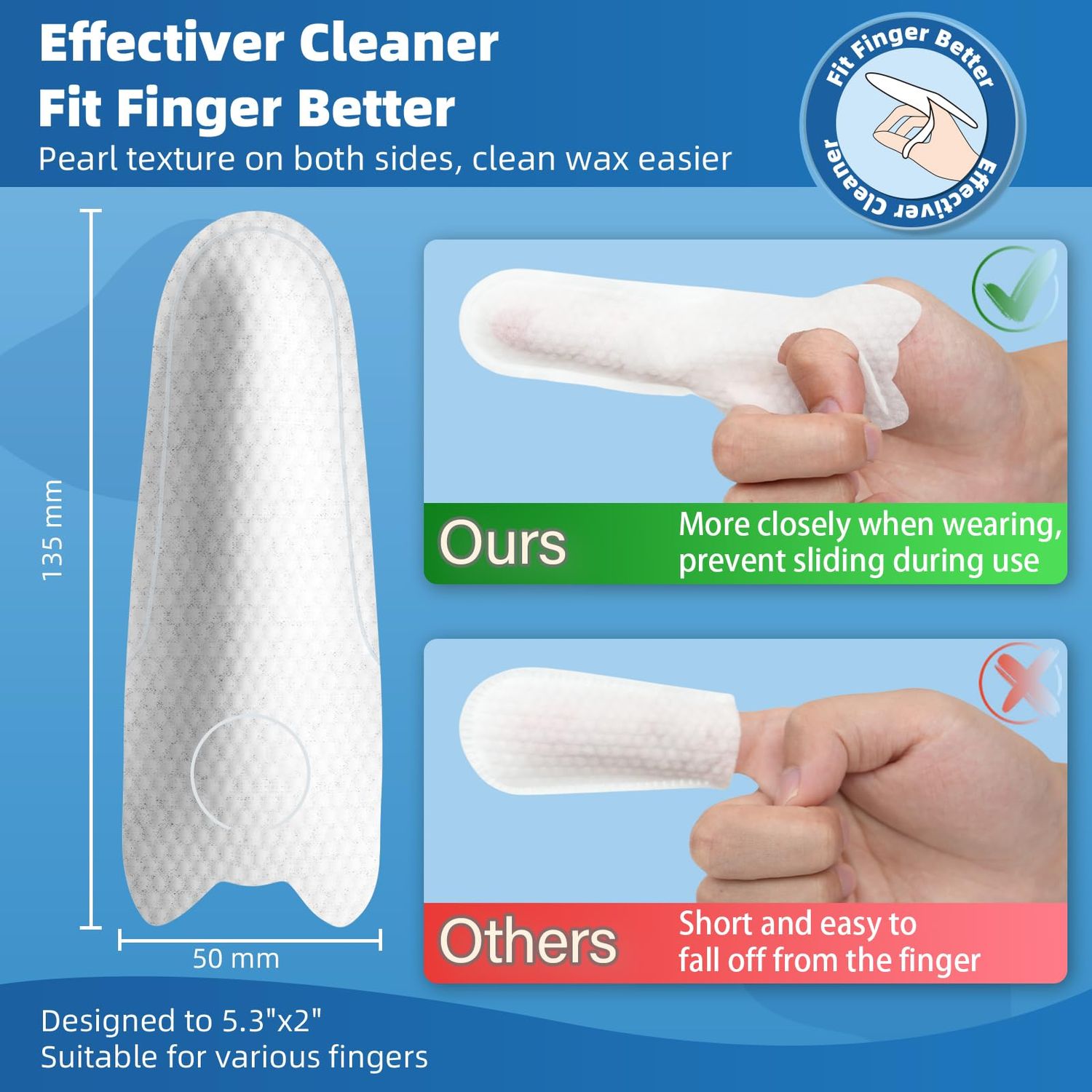 Dogcator Dog Finger Wipes, 120 Count Dog Ear Cleaner Bathing Wipes for Cats, Pet Cleaning Wipes for Natural Puppy Wipes | Soothes Itchy Dry Skin, Fresh Coconut Scent Dog Ear Infection Treatment