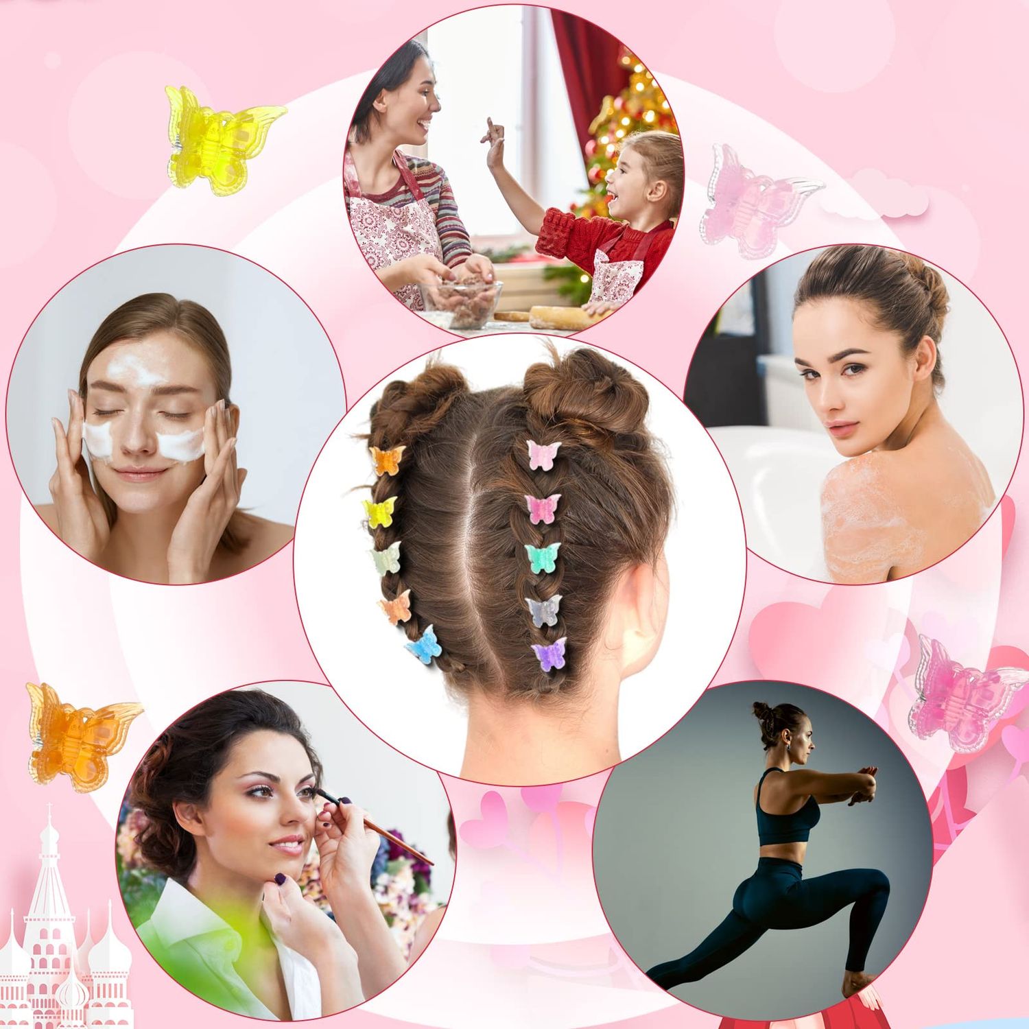 100 Pieces Butterfly Hair Clips Butterfly Clips for Hair 90s Girls Butterfly Clips Mini Hair Clips Butterfly with Box Mini Butterfly Clips Cute Clips Hair Accessories for Women (Jelly Color)