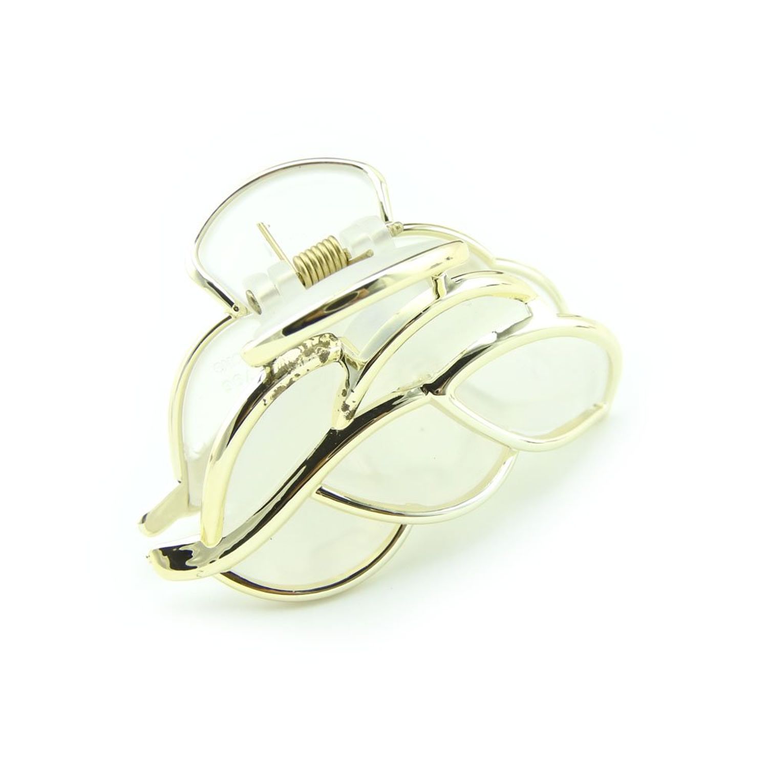 Meilliwish Leaf Cute Women Hair Claw Clip 1 PCS(D08)(White)