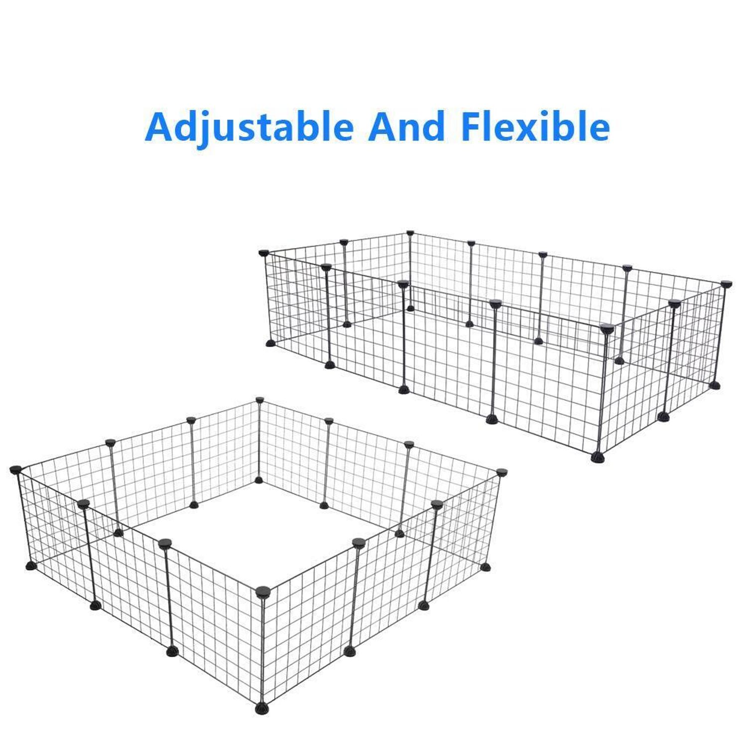 12 X Metal Panels Dog Playpen Crate Fence Pet Play Pen Exercise Cage Wire Yard