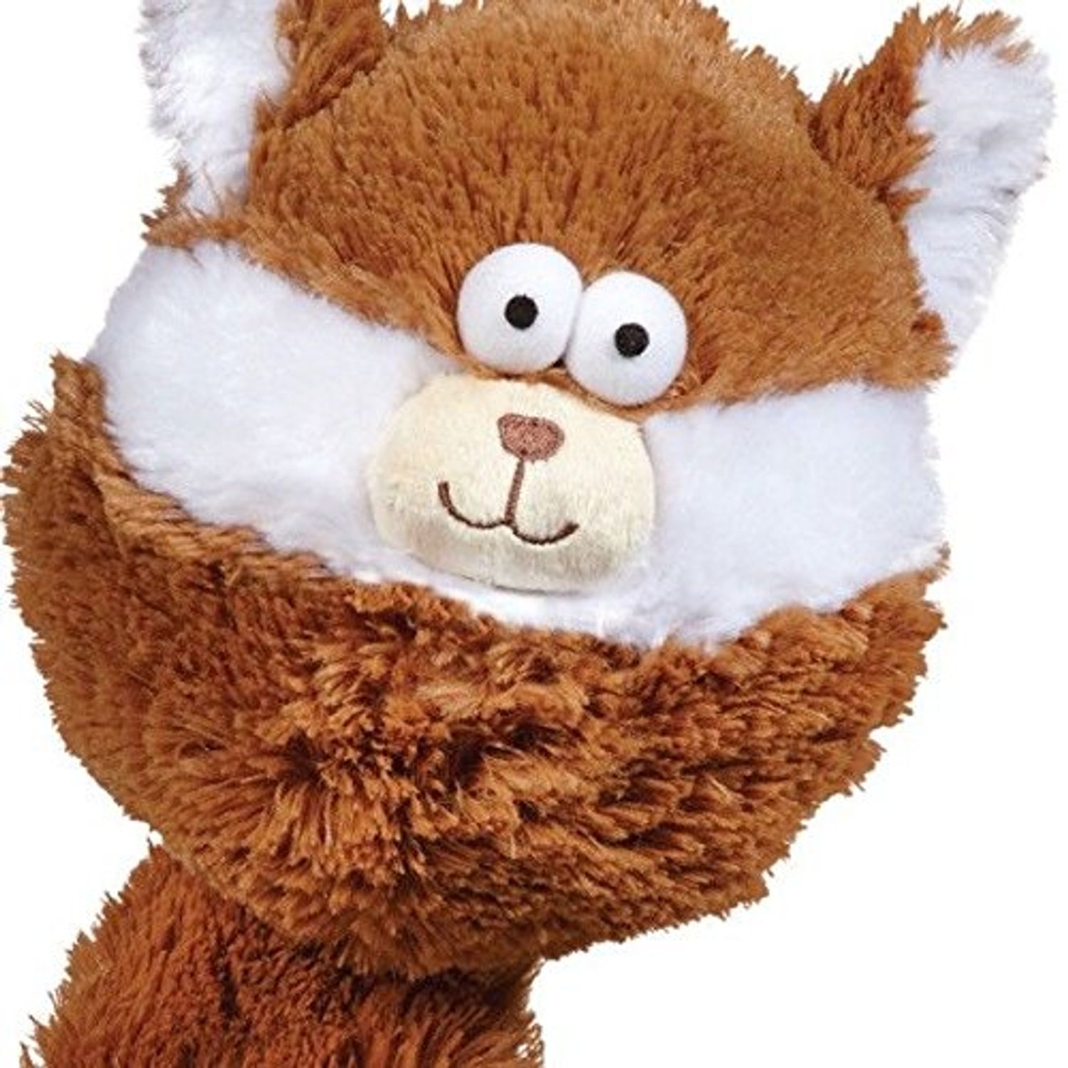 ZA Ball Shaped Dog Toy Furry Fatties Crinkle Squeak Pick Racoon Skunk Squirrel 15" (Squirrel)